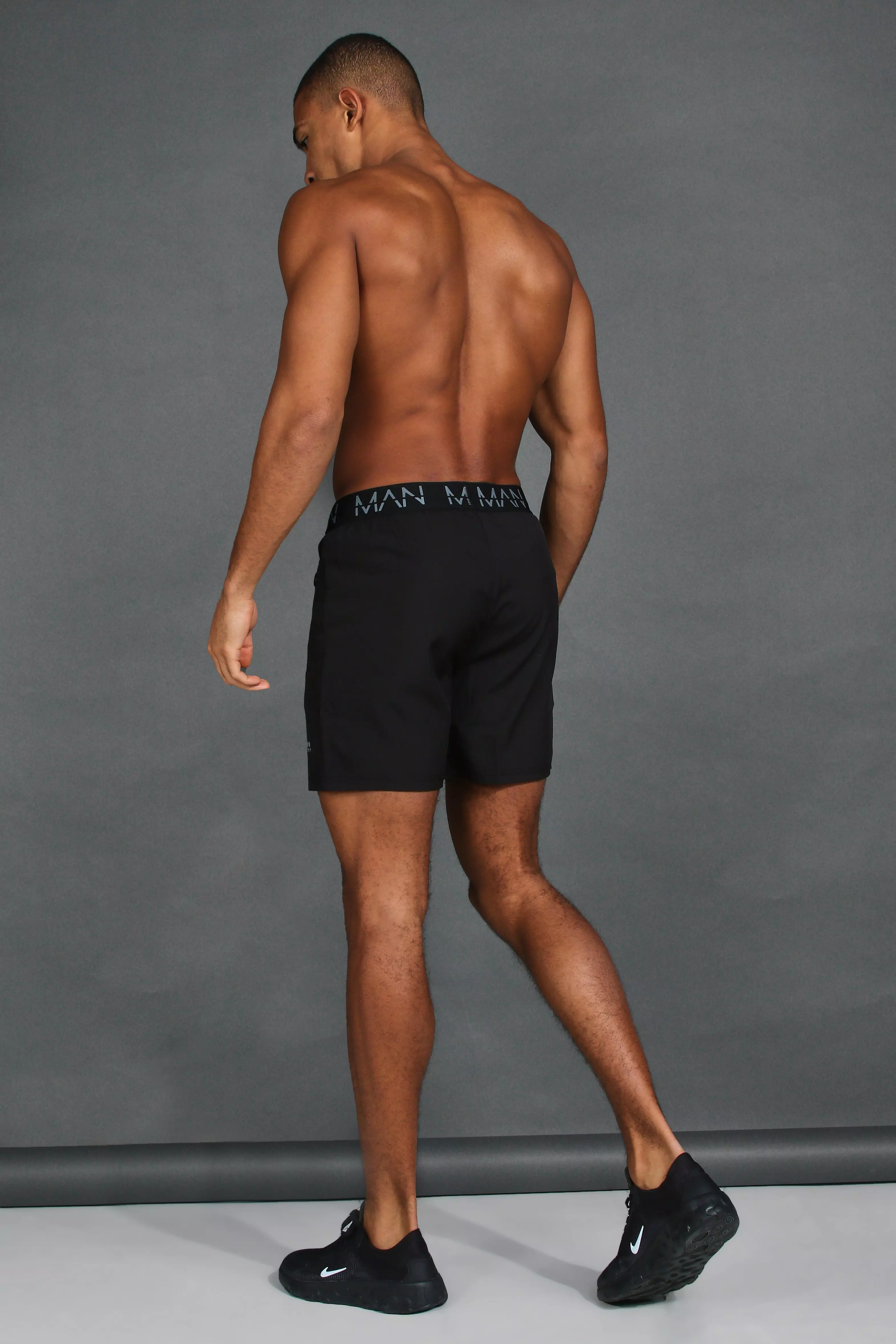 Black Man Active Gym Waistband Shorts alternative image