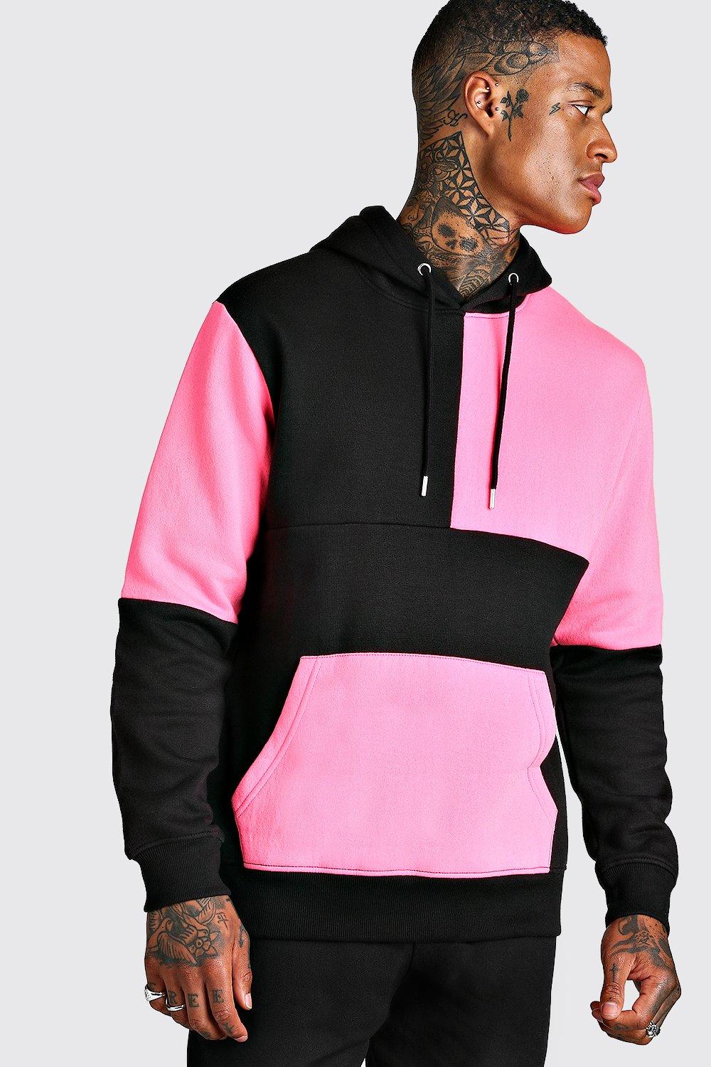 mens colour block hoodie