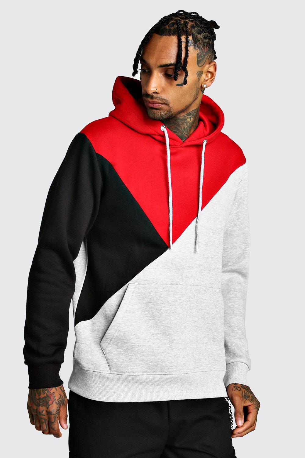 multi color block hoodie