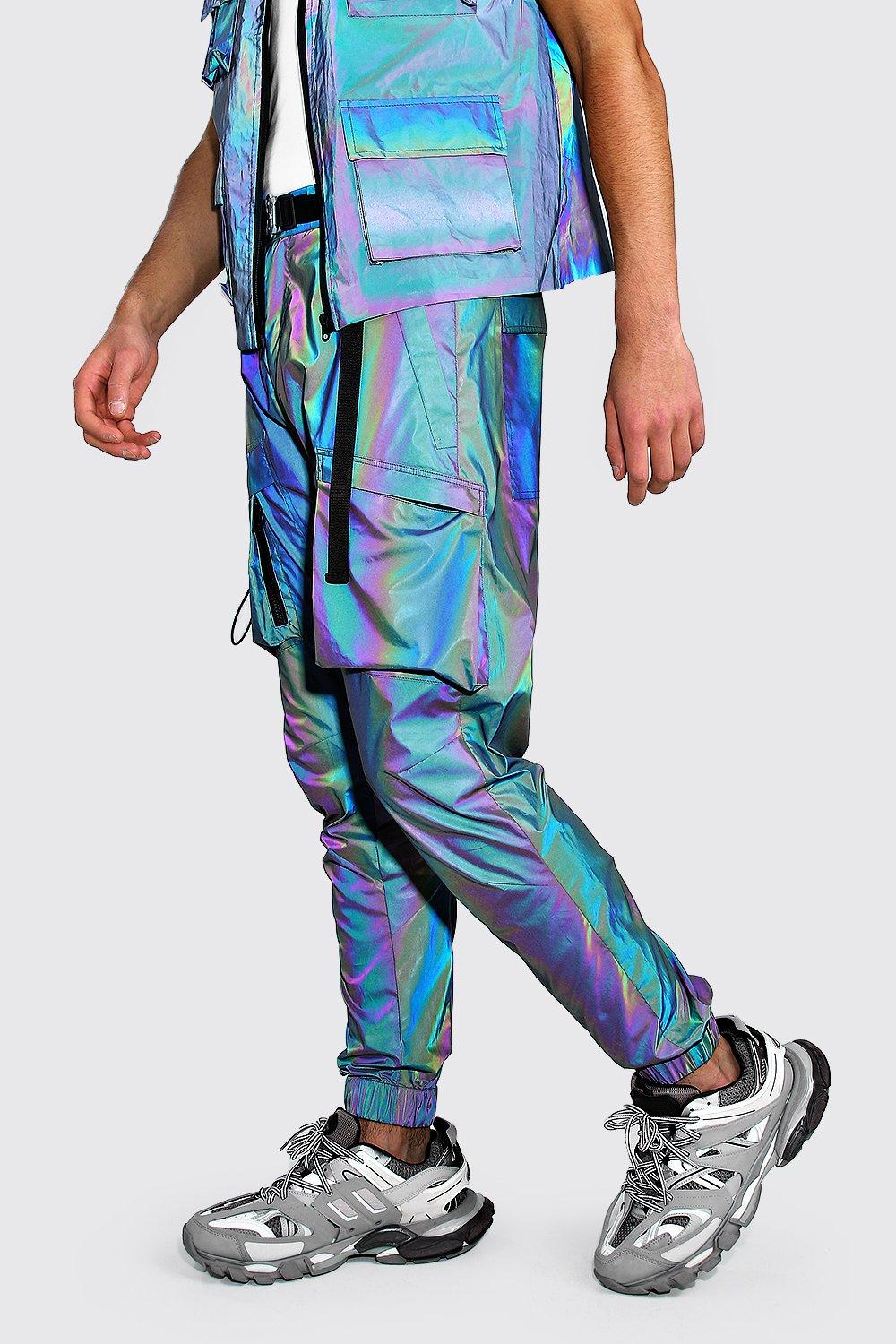 boohooman reflective joggers