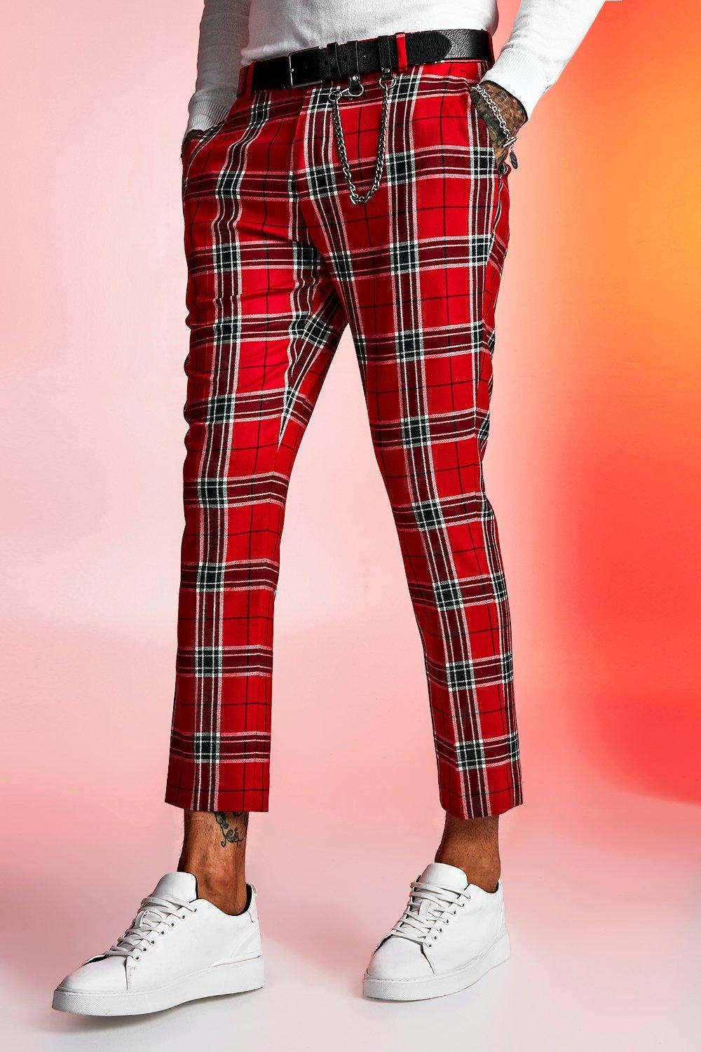 mens pink plaid pants