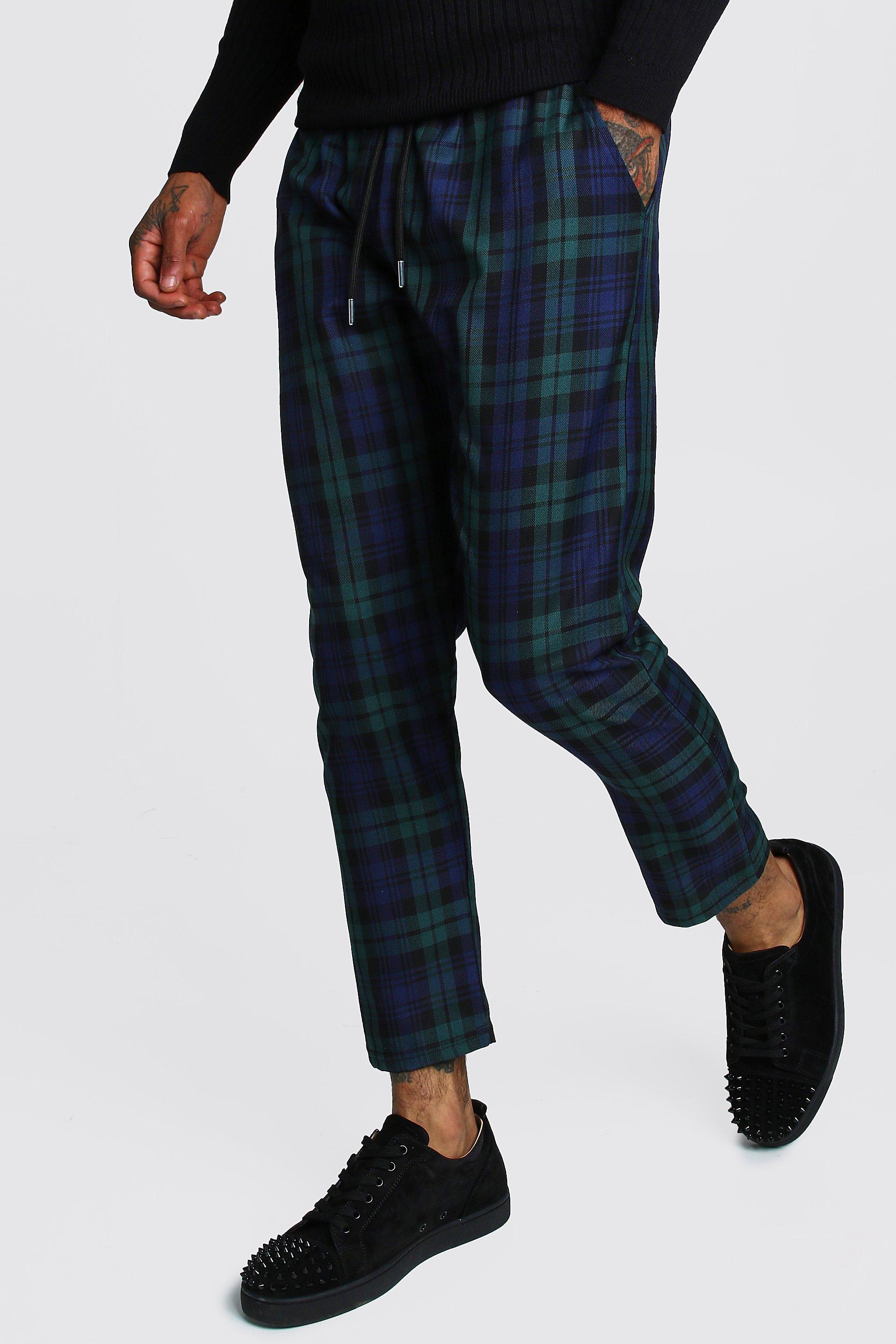 Green store plaid joggers