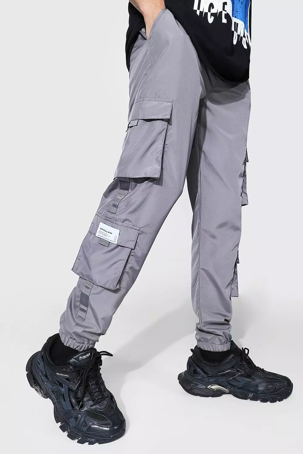 Official Man Shell Cargo Trouser boohooMAN UK
