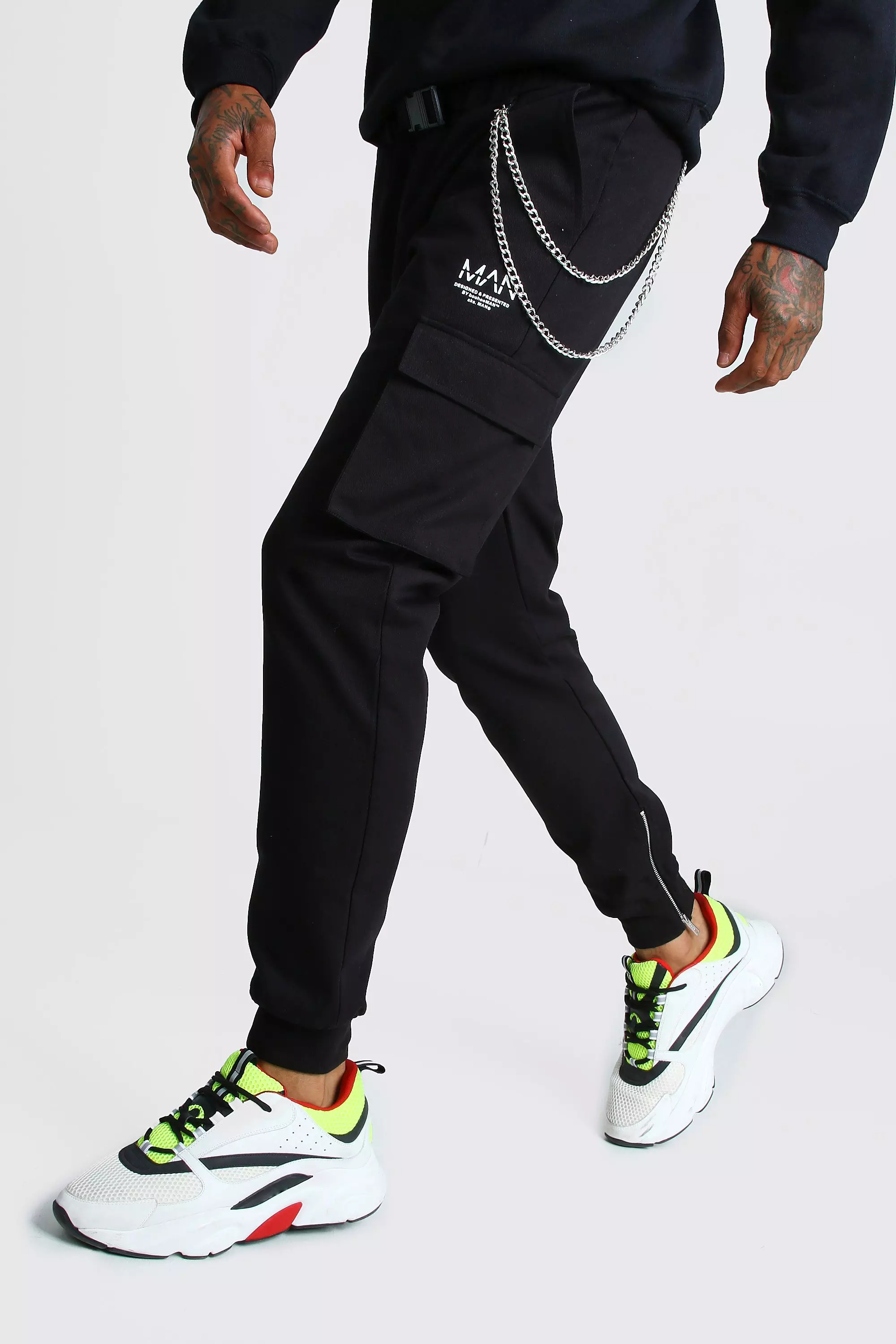MAN Twill Chain Detail Cargo Trouser alternative image