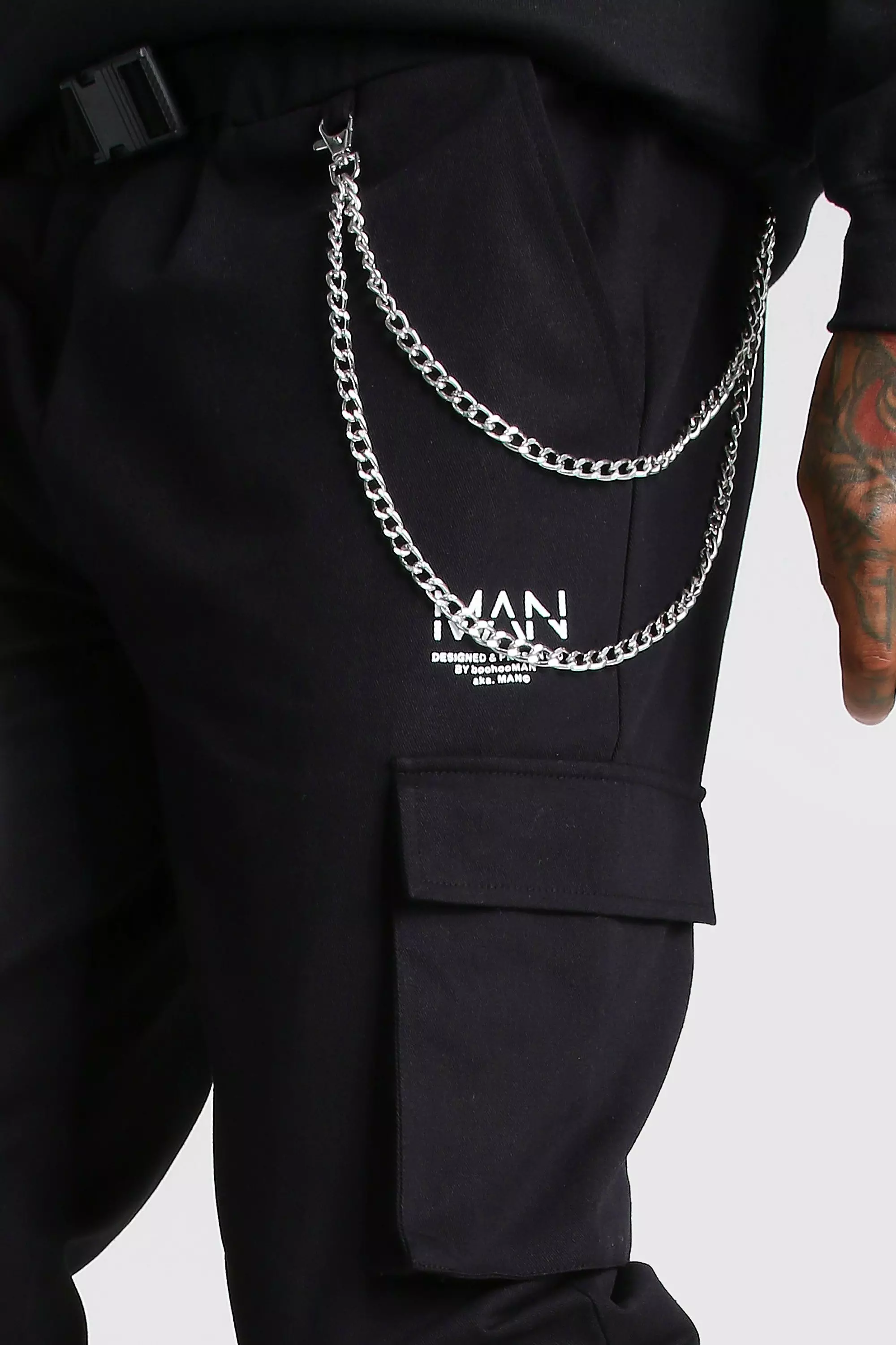MAN Twill Chain Detail Cargo Trouser alternative image
