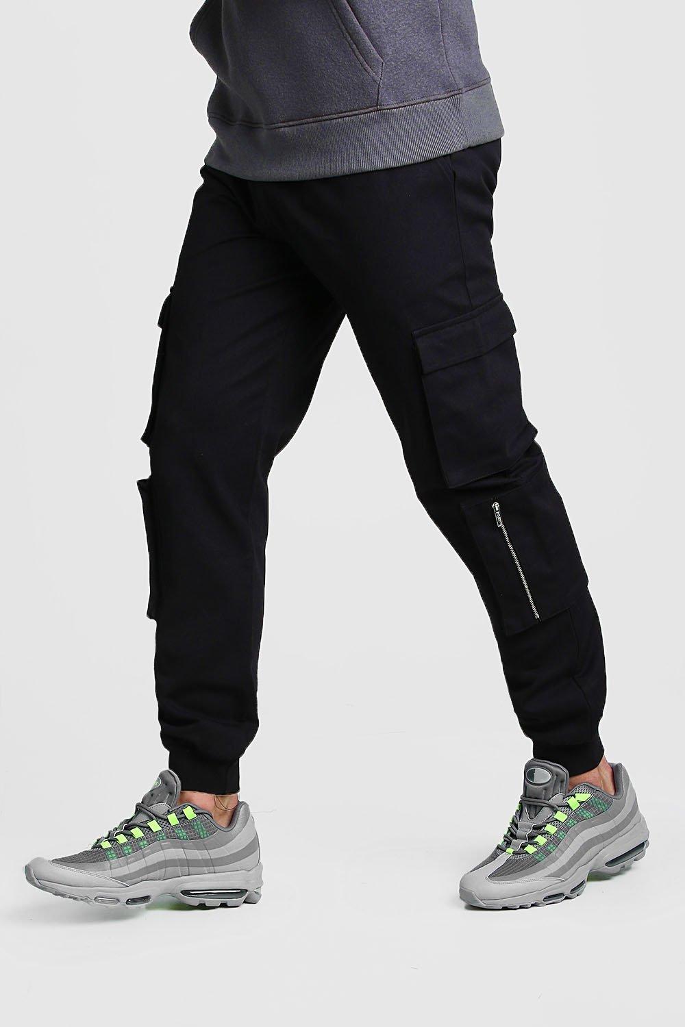 Multi Cargo Pocket Cuffed Pants | boohooMAN USA