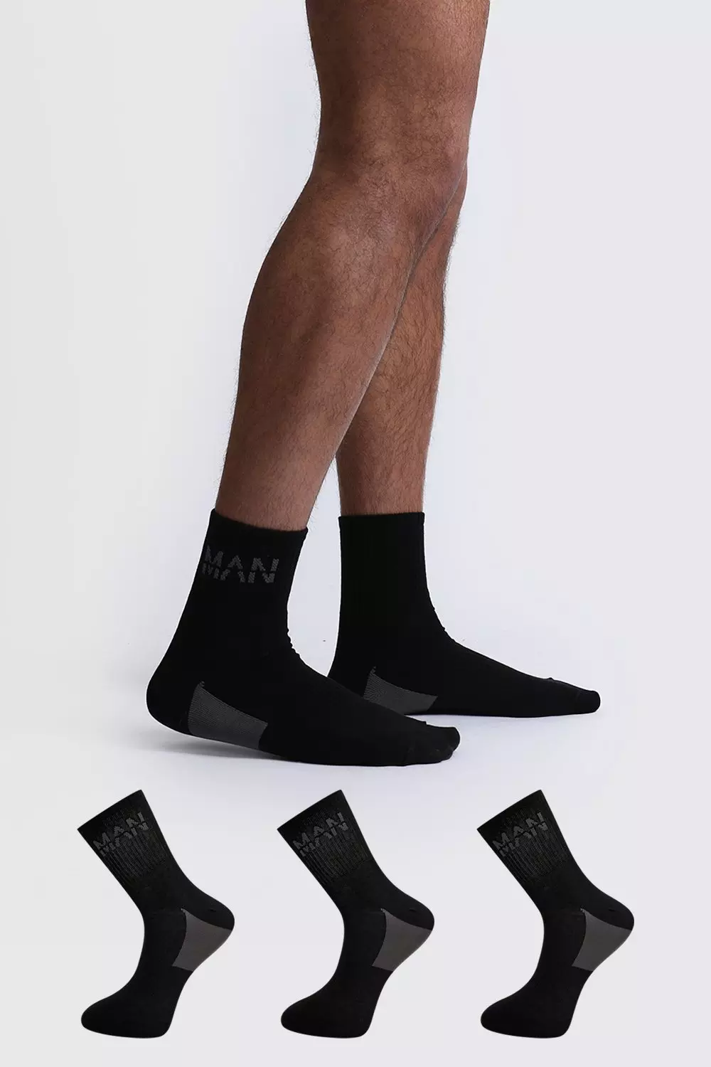 3er-Pack stützende Man Dash Socken , Schwarz alternatives Bild