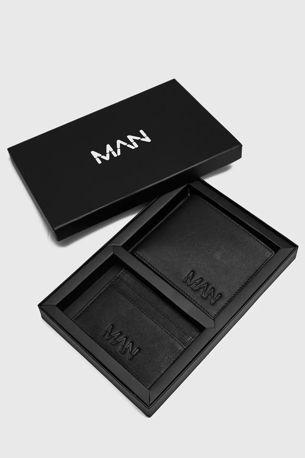 Black Real Leather Wallet And Cardholder Gift Set alternatieve afbeelding