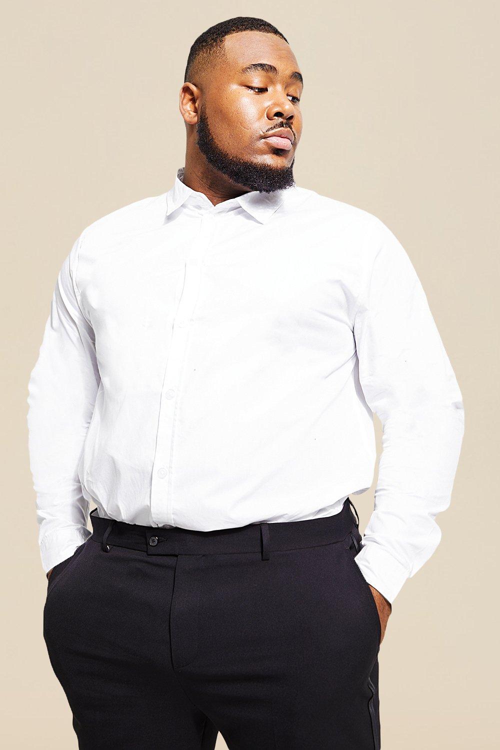 Lastinch Men Plus Size Formal White Shirt (36) : : Clothing &  Accessories