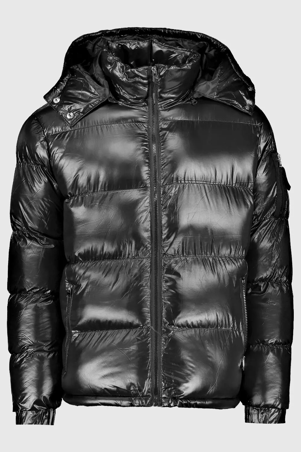 Boohooman black puffer jacket online