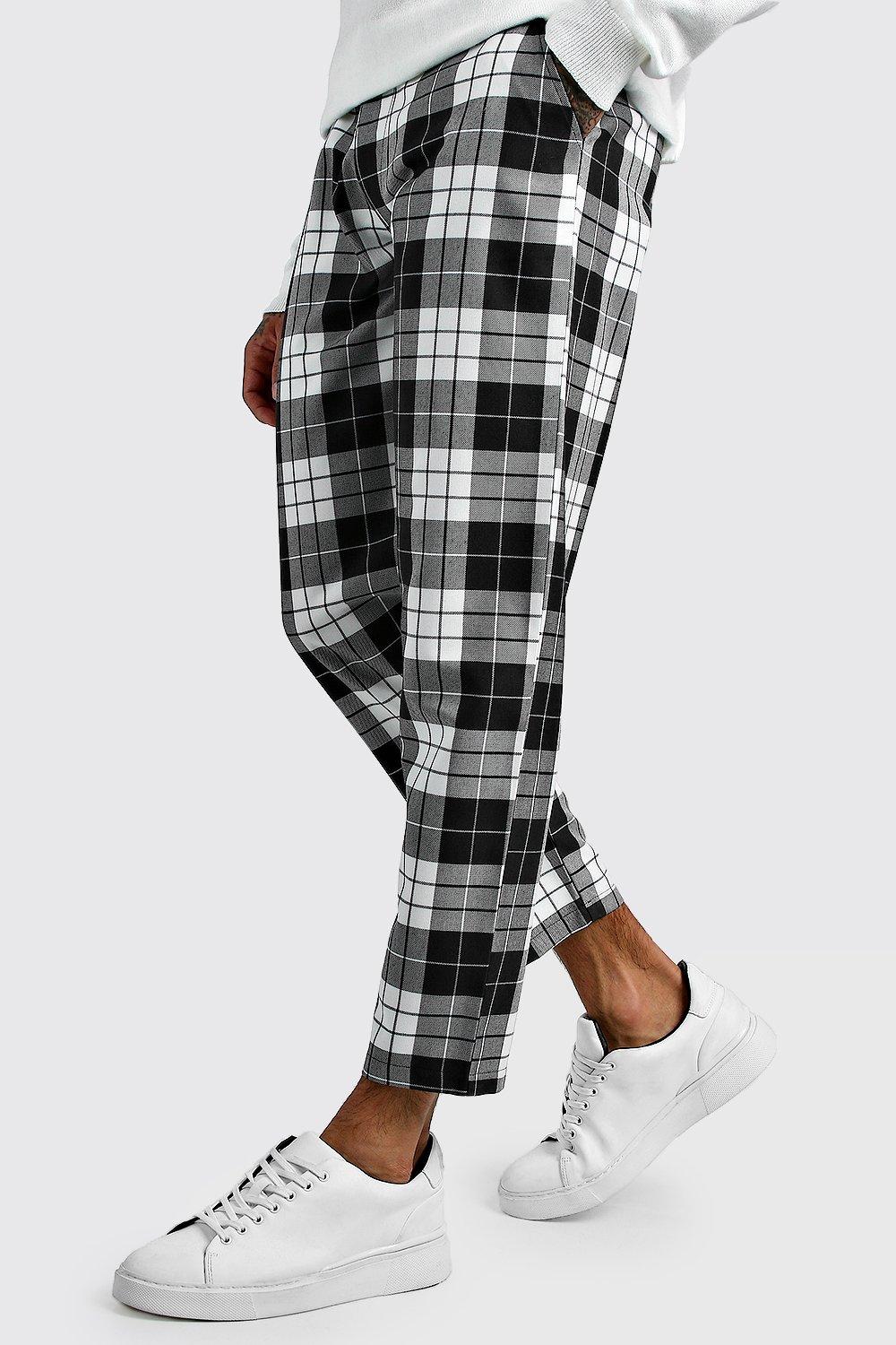 boohooman tartan trousers