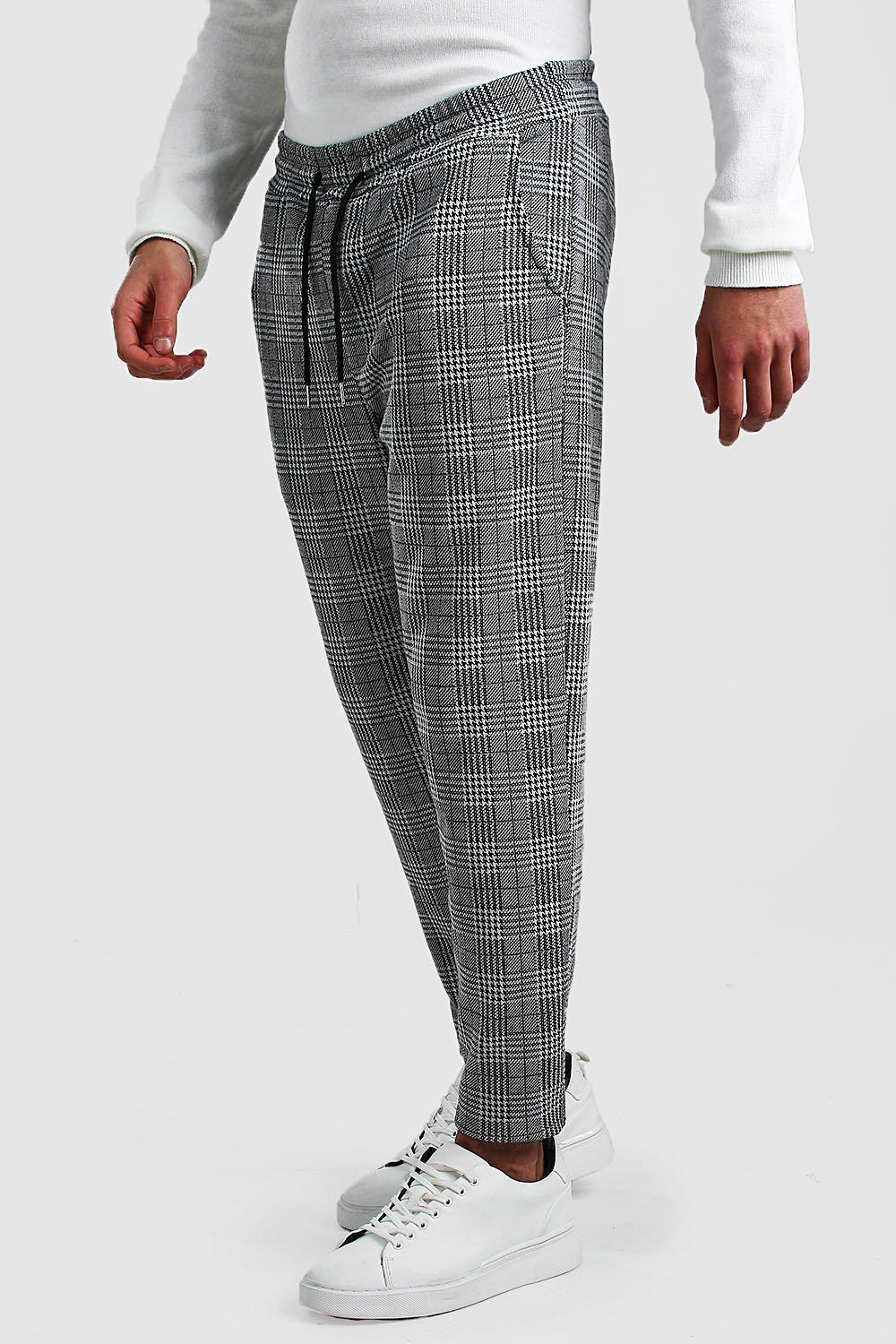 boohooman check joggers