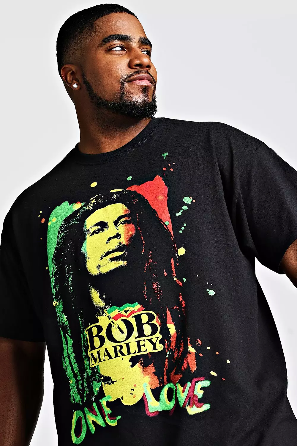 Plus Size Bob Marley License T-Shirt | boohooMAN USA