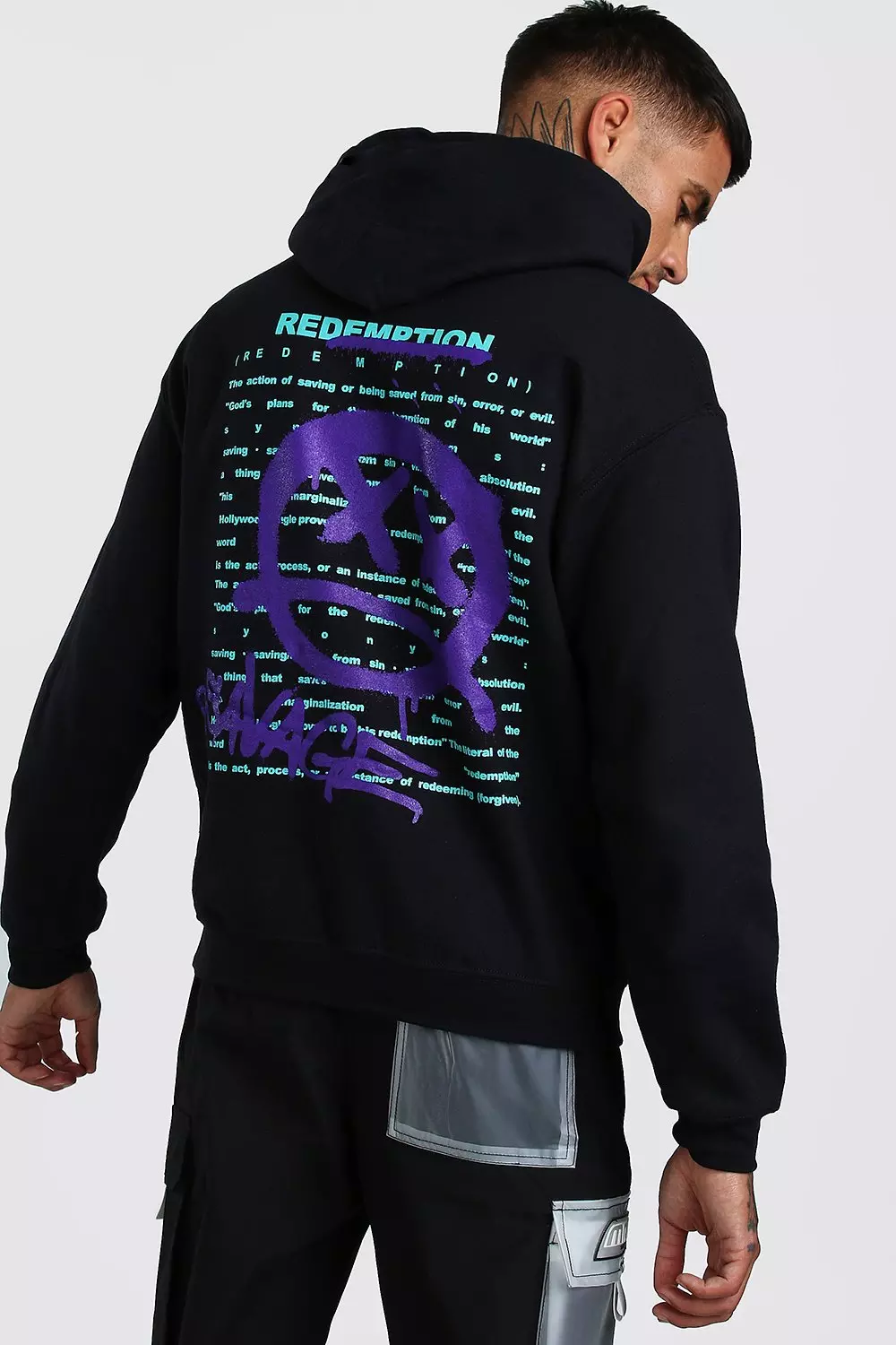 Hoodie with print on back sale