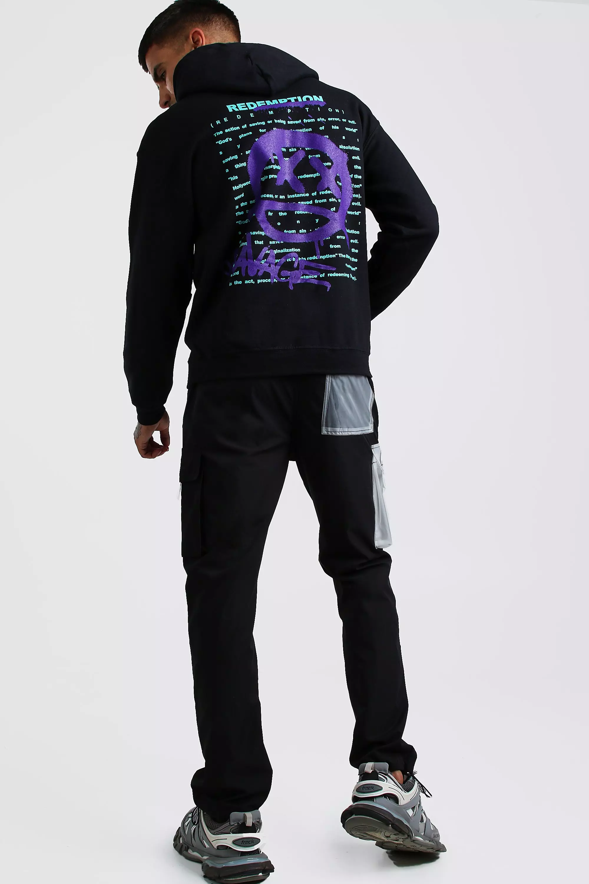 Graphic Back Print Hoodie boohooMAN UK