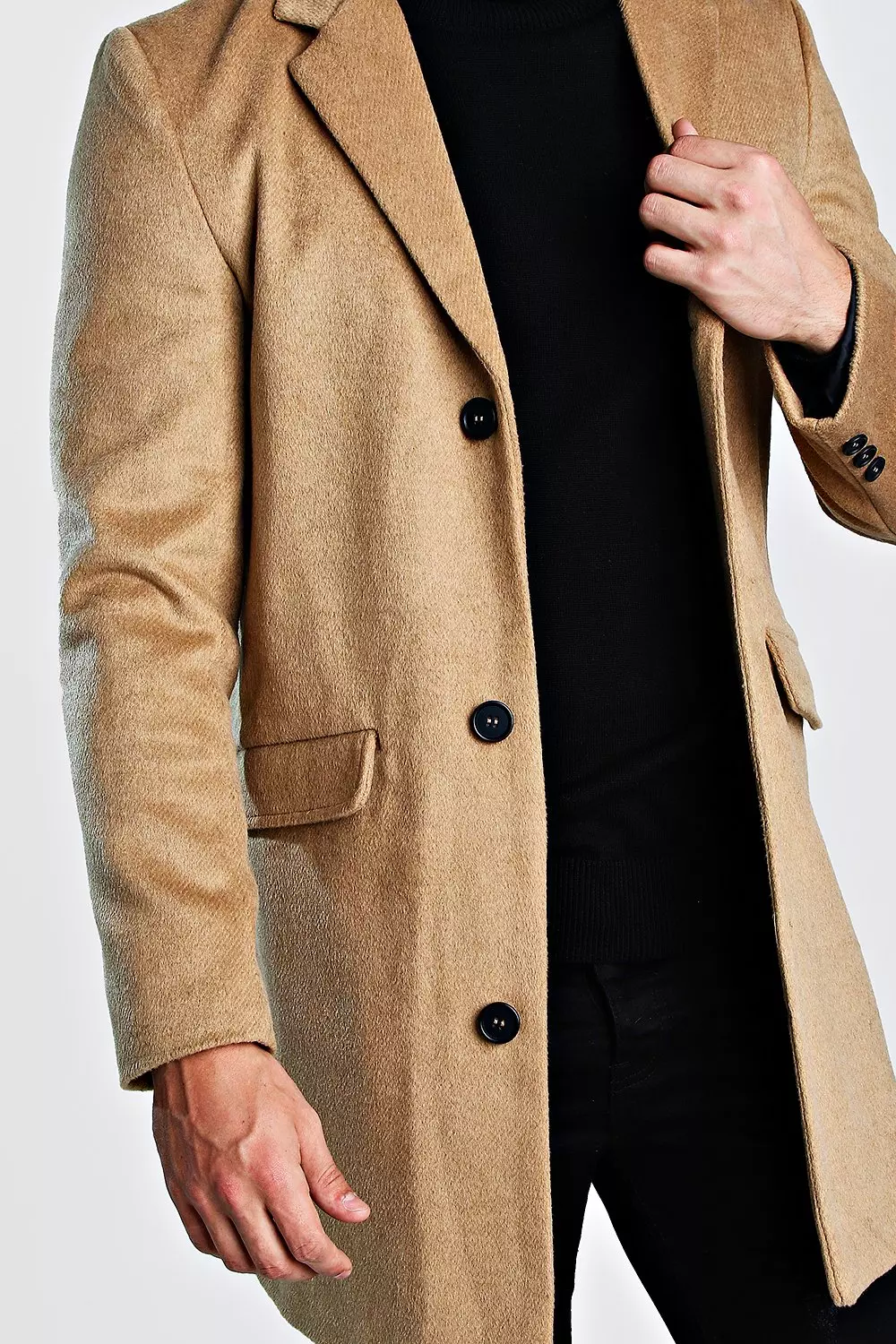 Wool Overcoat boohooMAN USA