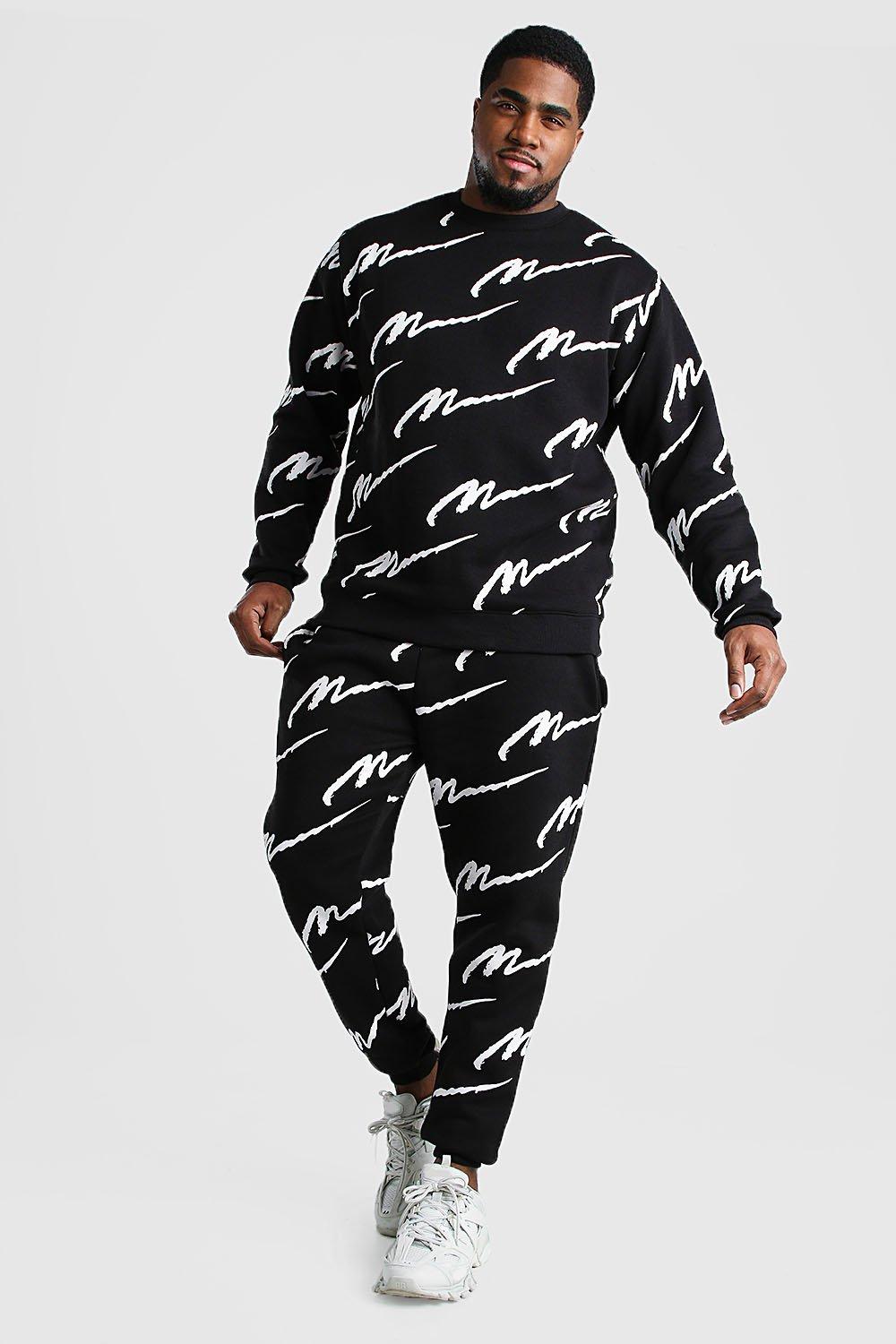 Boohooman black store and white tracksuit