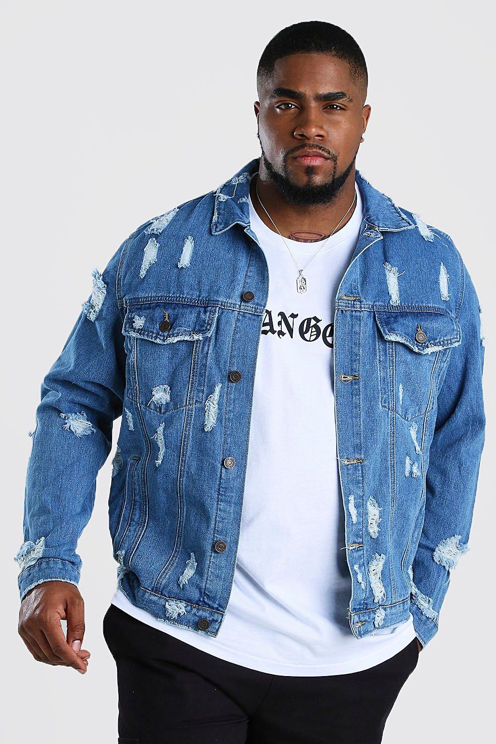 plus size long distressed denim jacket