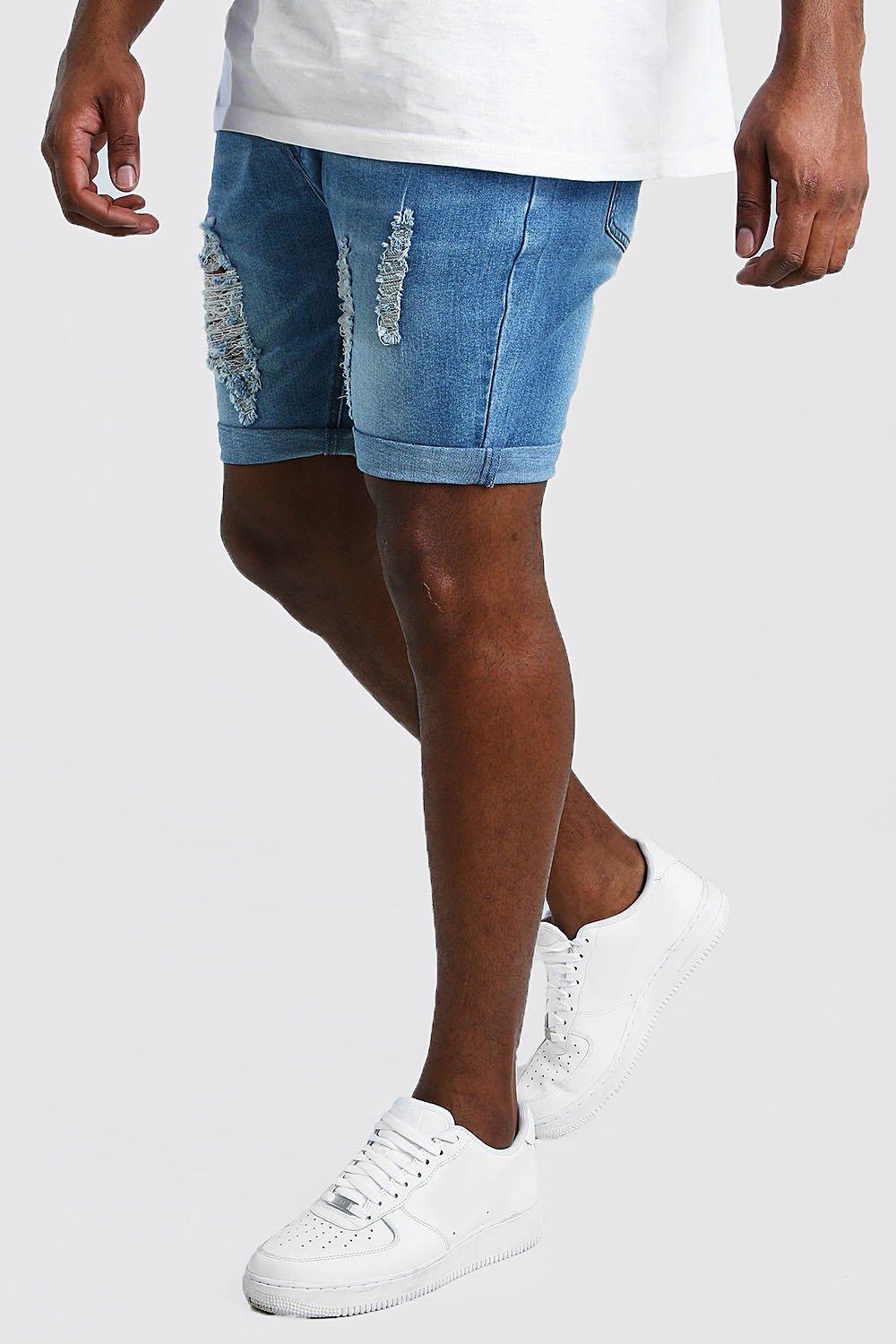 mens big and tall distressed jean shorts