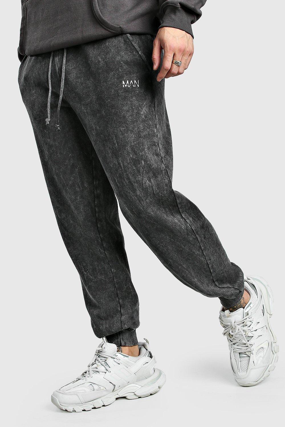 Black acid wash joggers hot sale