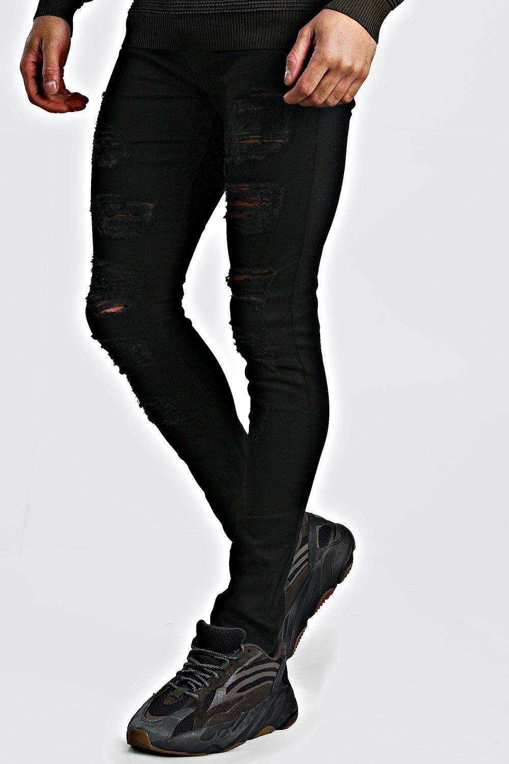 boohooMAN Mens Super Skinny Jeans - Black