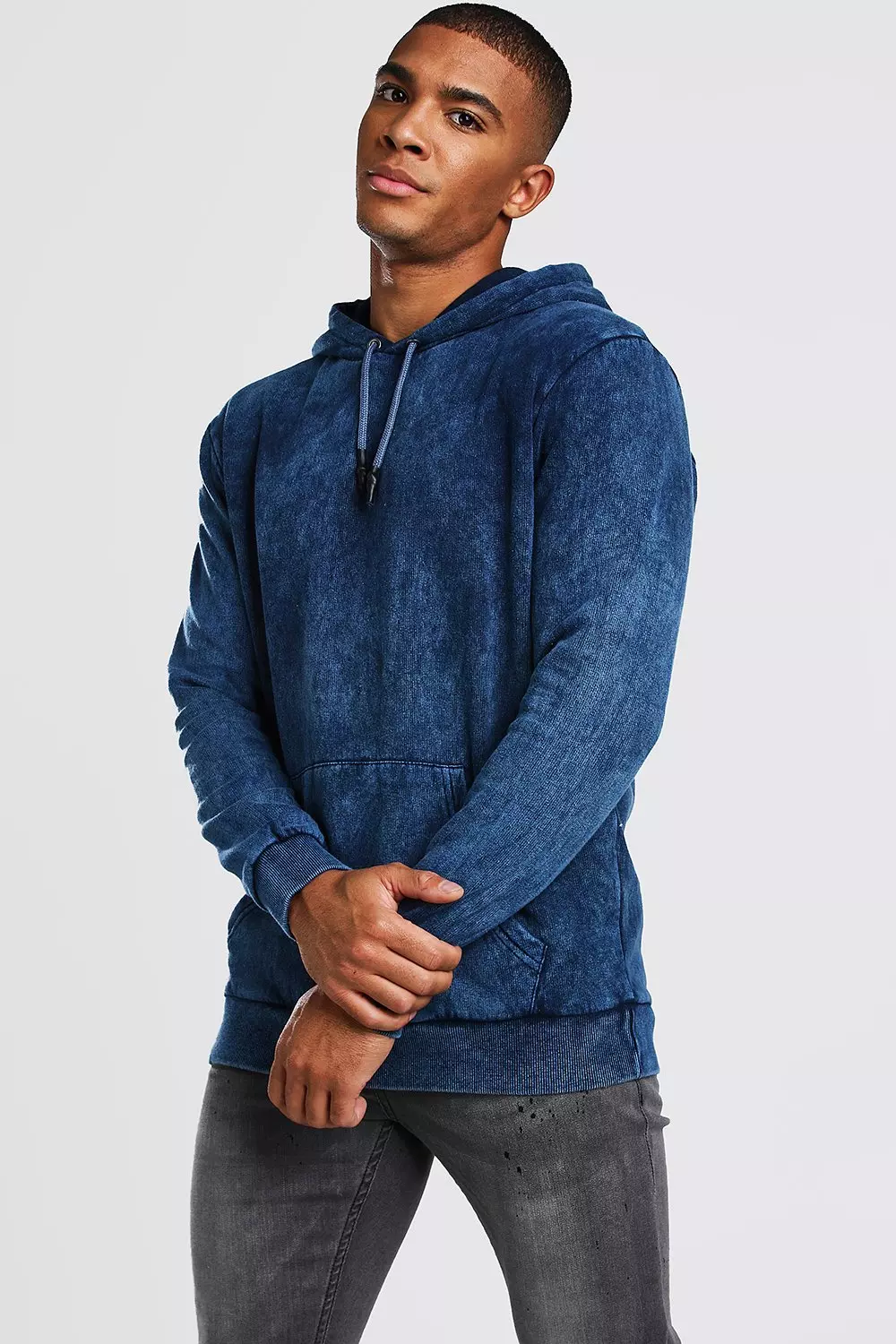 Acid wash blue hoodie sale