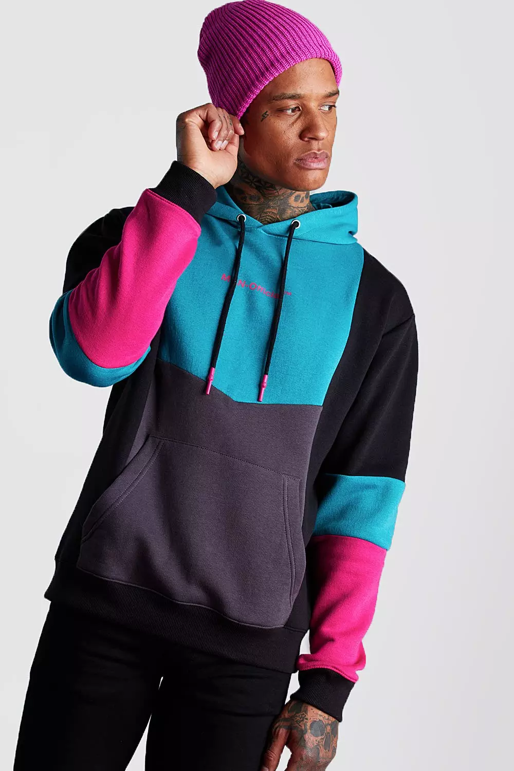 Mens color block hoodie best sale