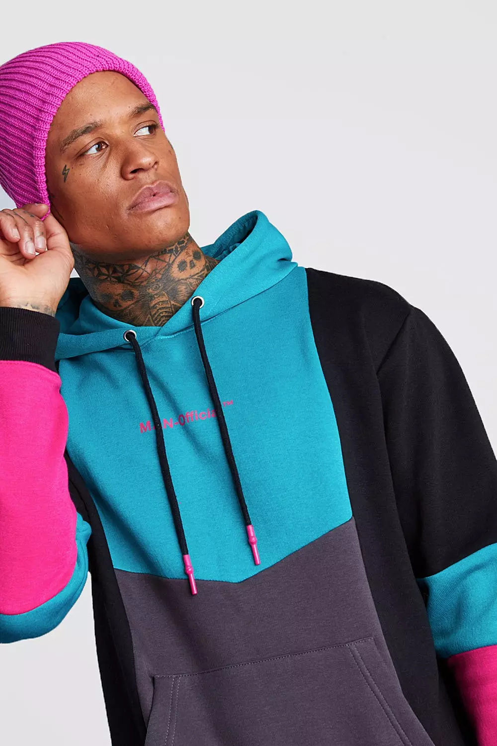 Man Official Colour Block Hoodie