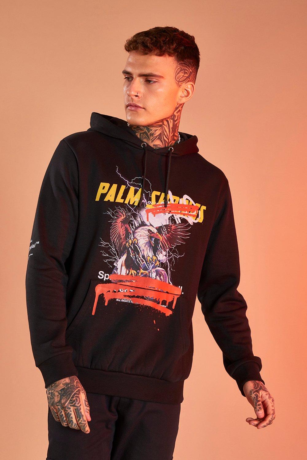 black graphic hoodie mens