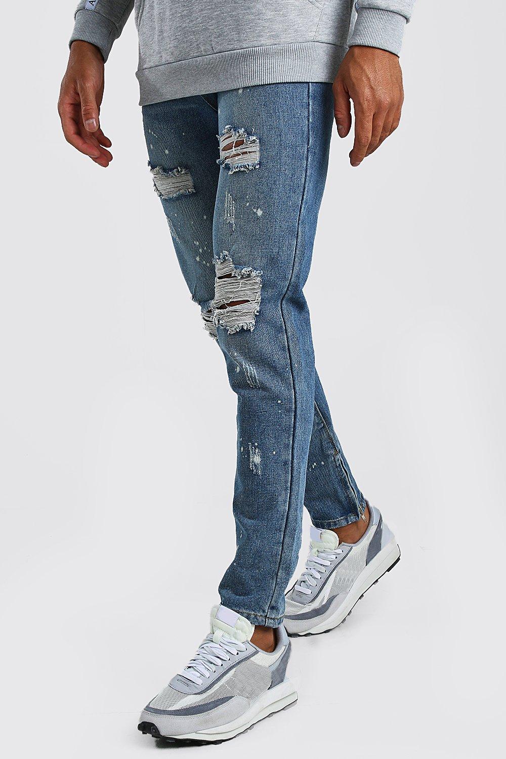 ripped splatter jeans