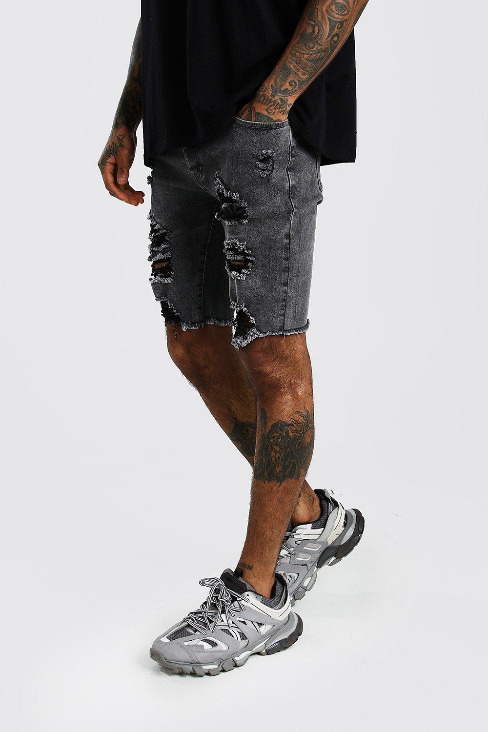 mens ripped short jeans