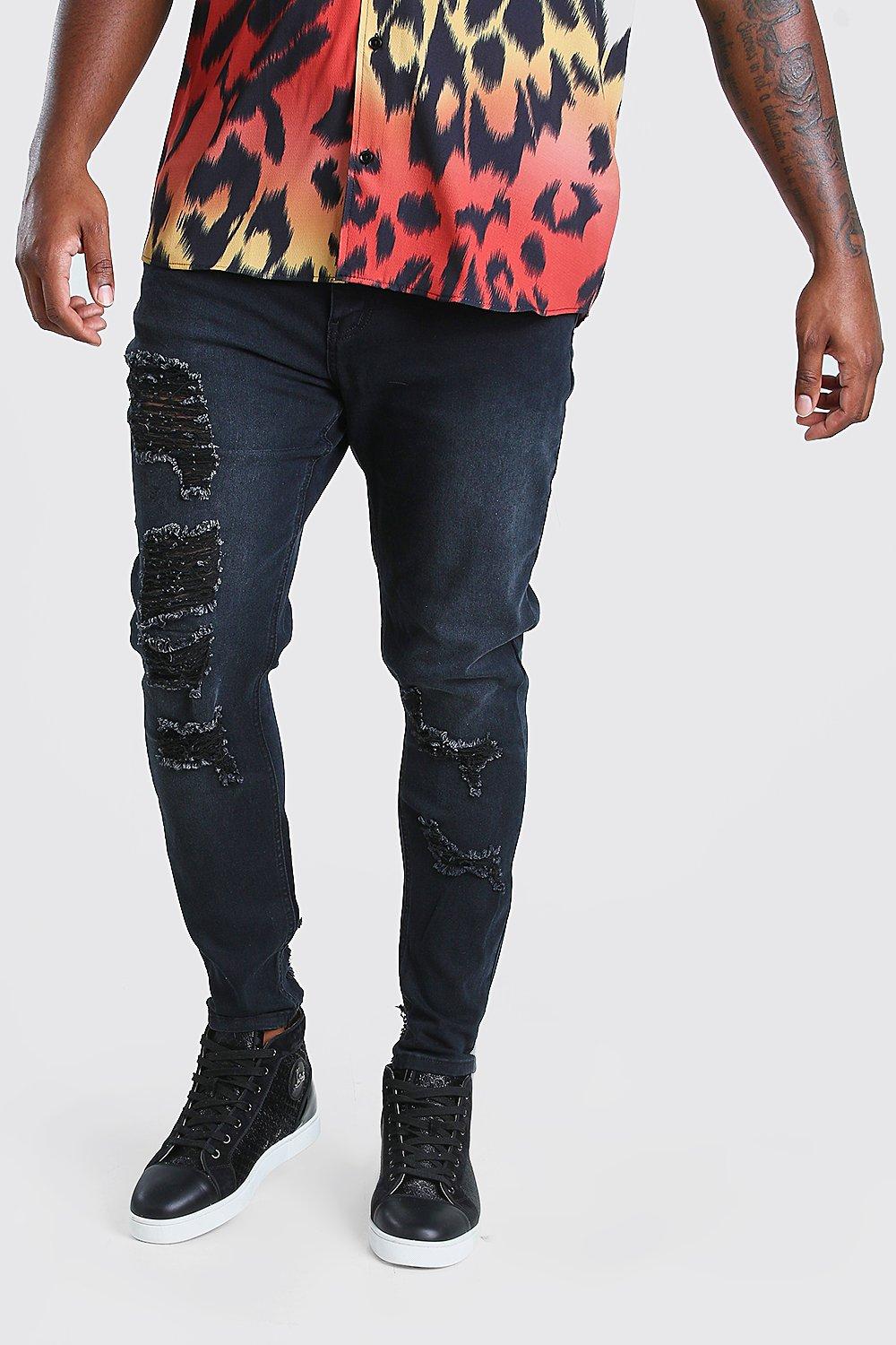 mens big and tall distressed jeans