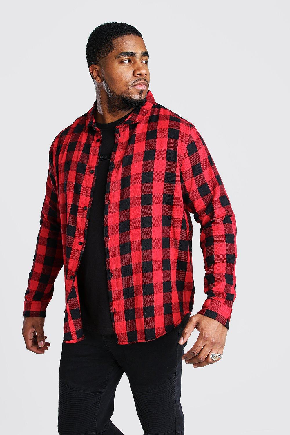 plus size red check shirt