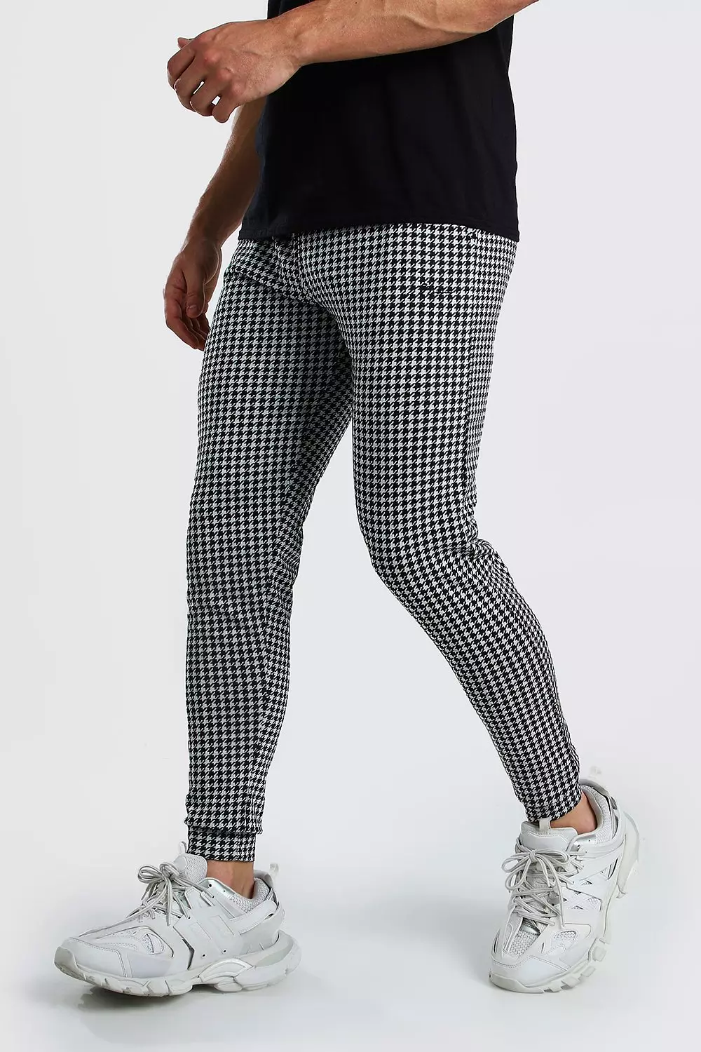 Boohooman checked joggers deals