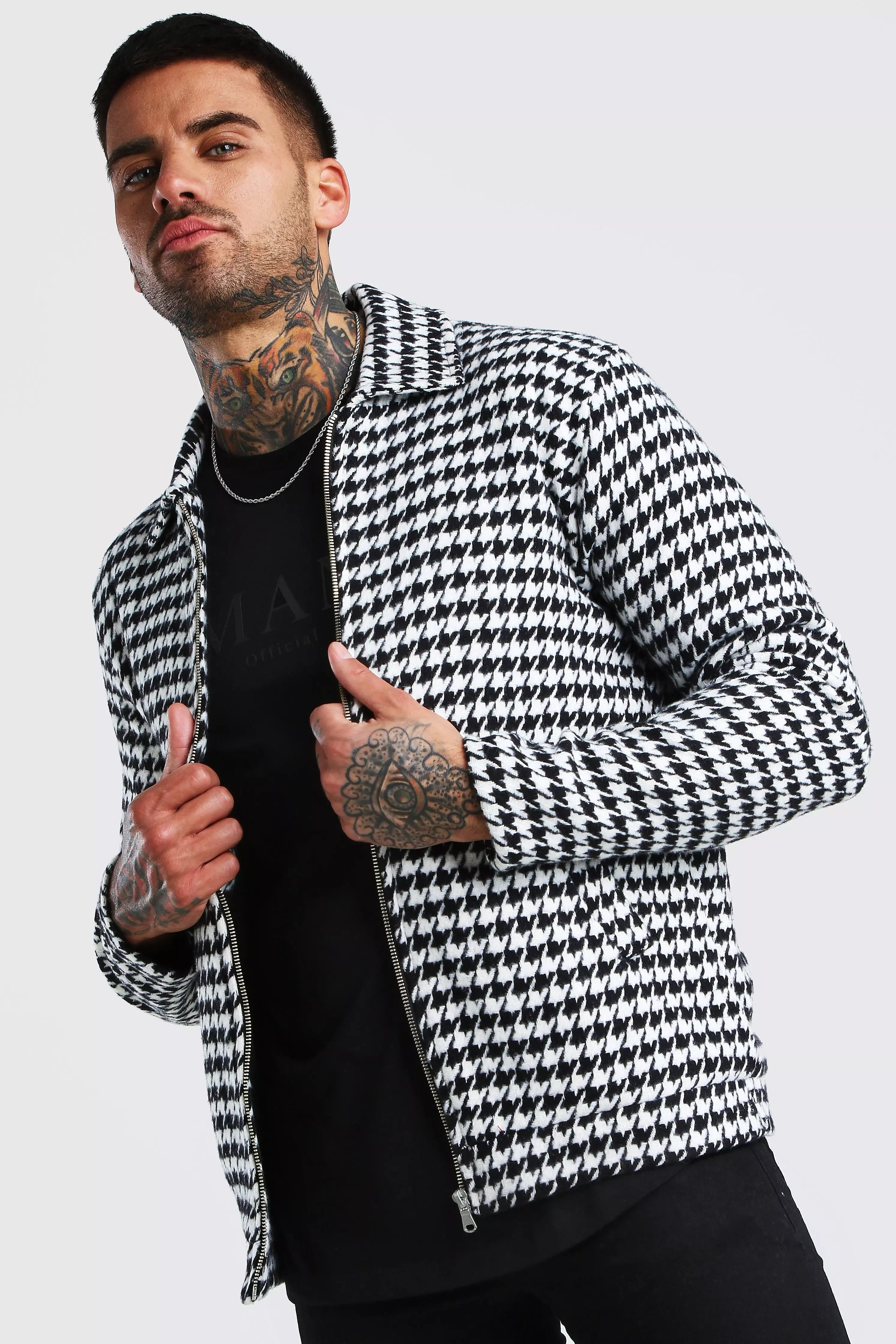Amazon.com: Houndstooth Black Men's Lightweight Jackets
