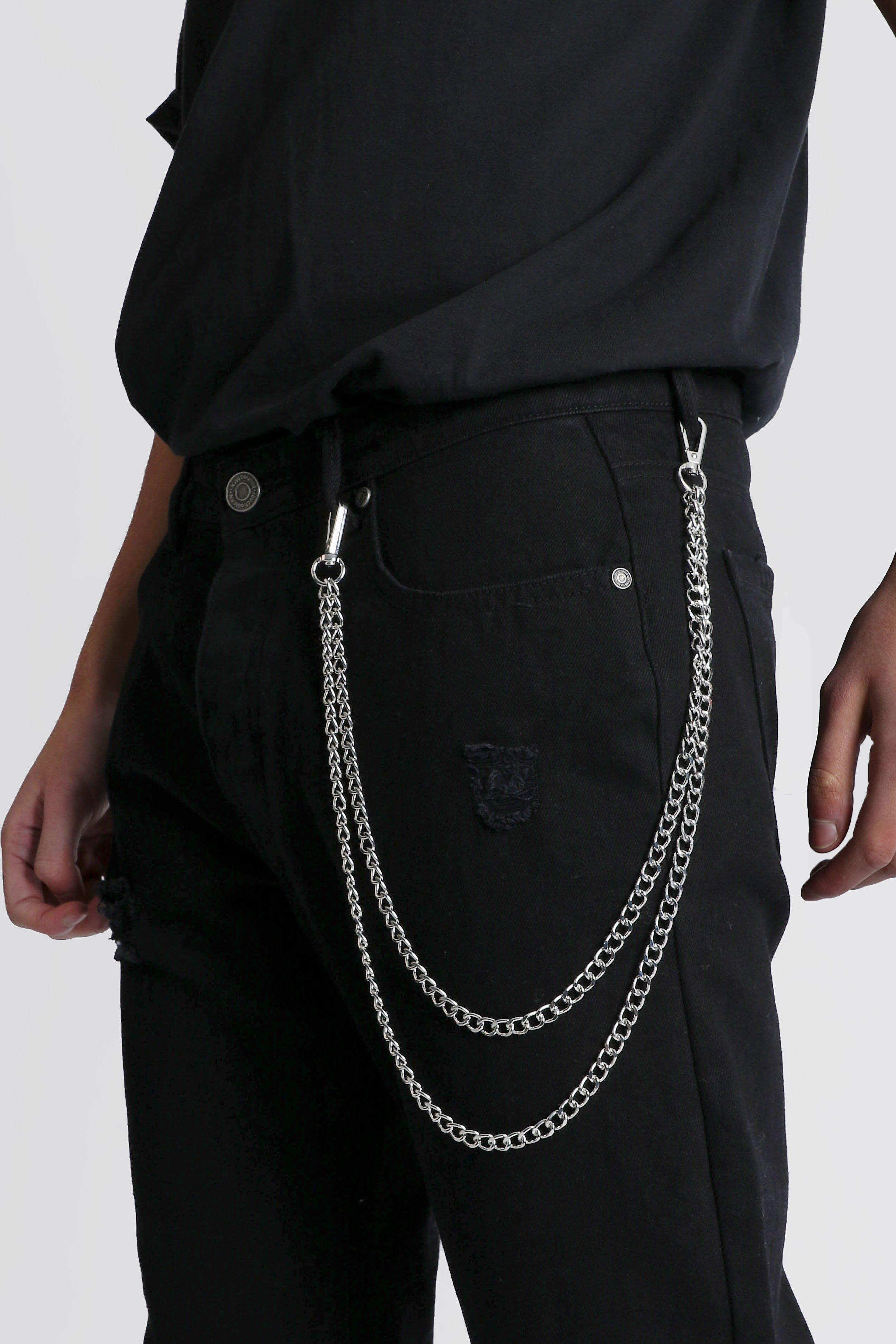 Double Layer Jeans Chain | BoohooMAN