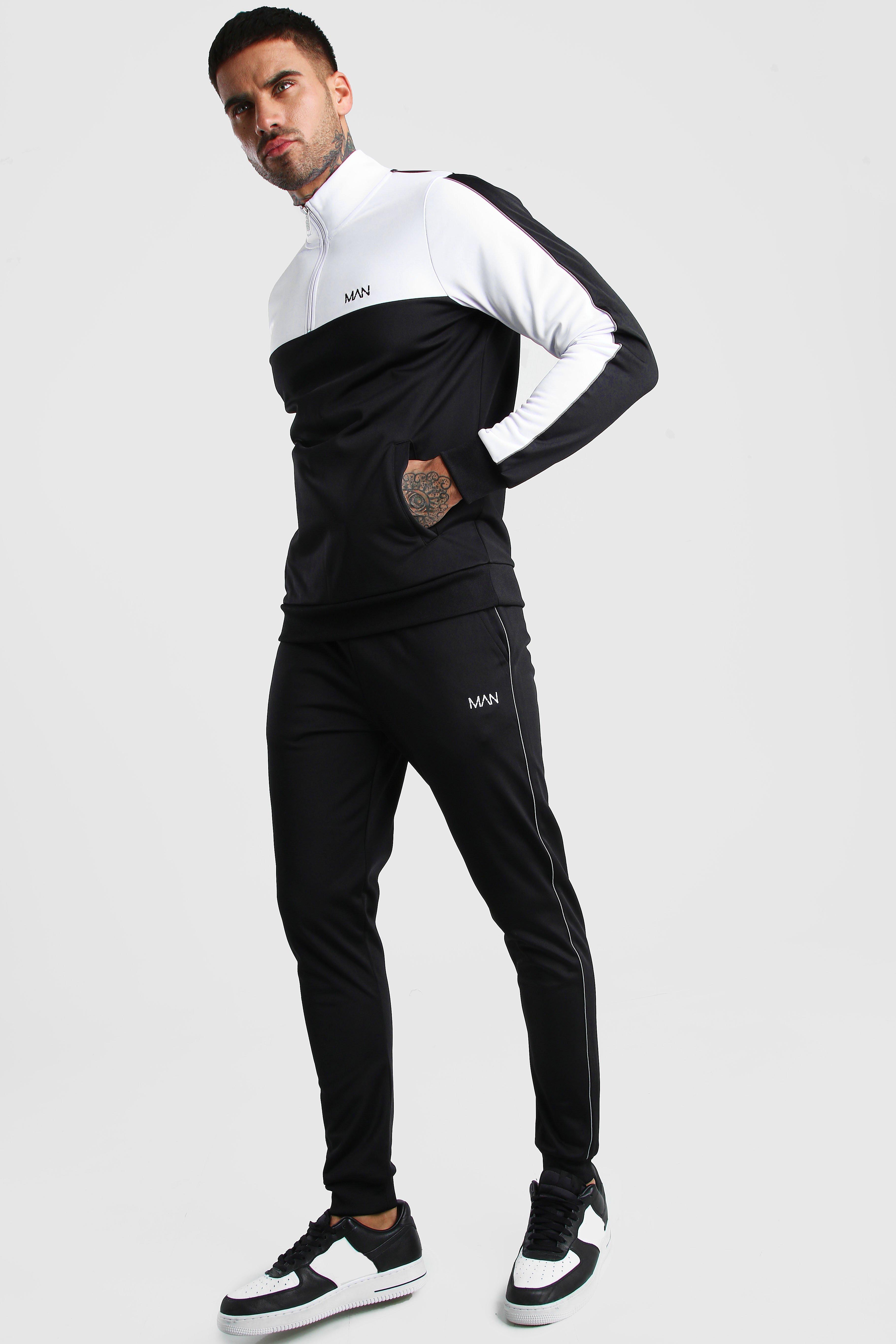 mens half zip tracksuit