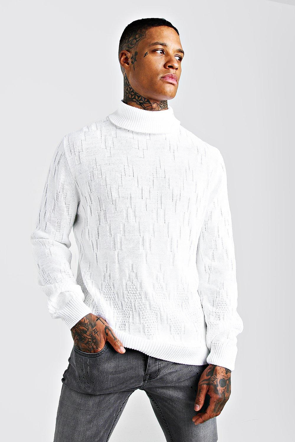 roll neck white jumper