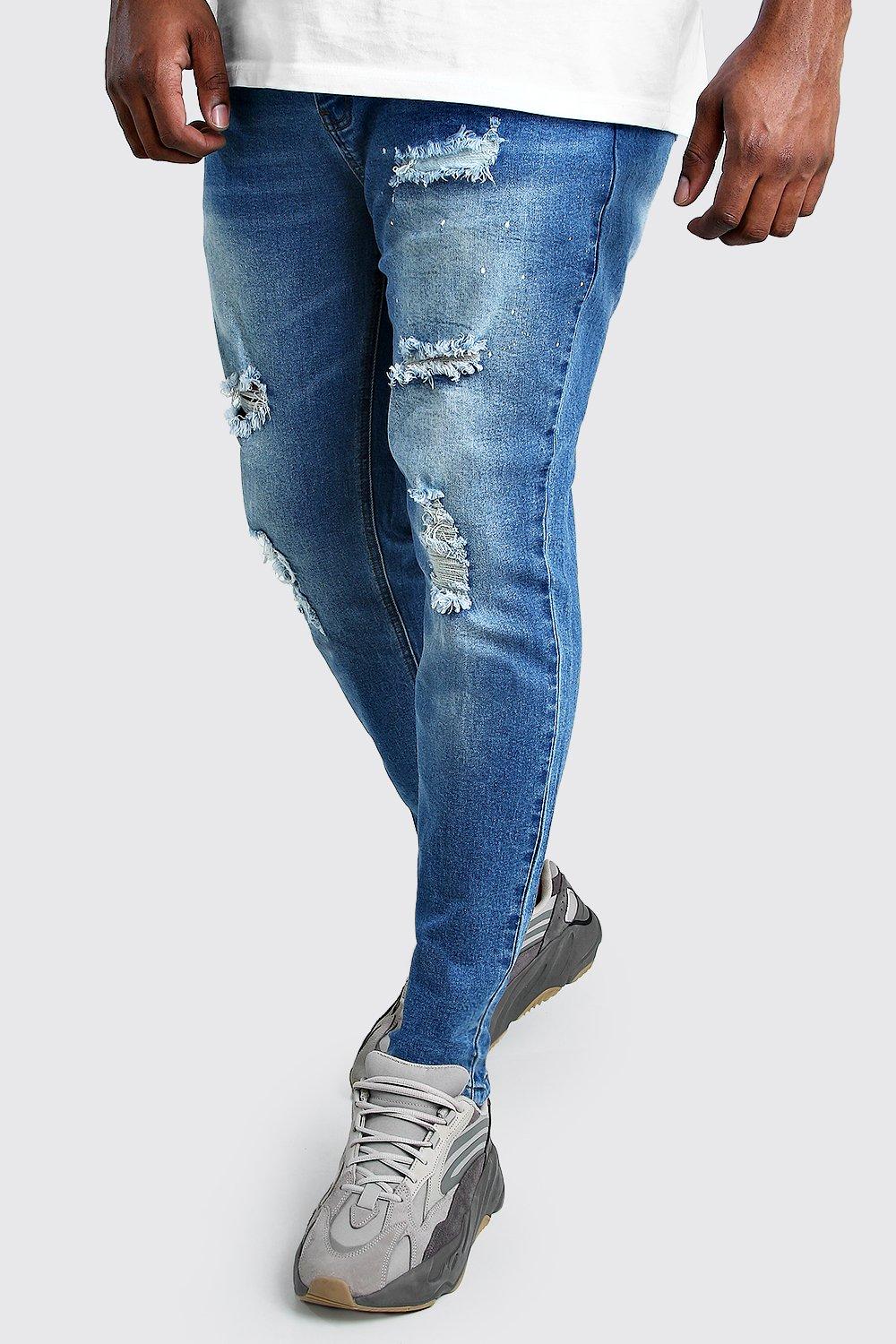 plus size paint splatter jeans