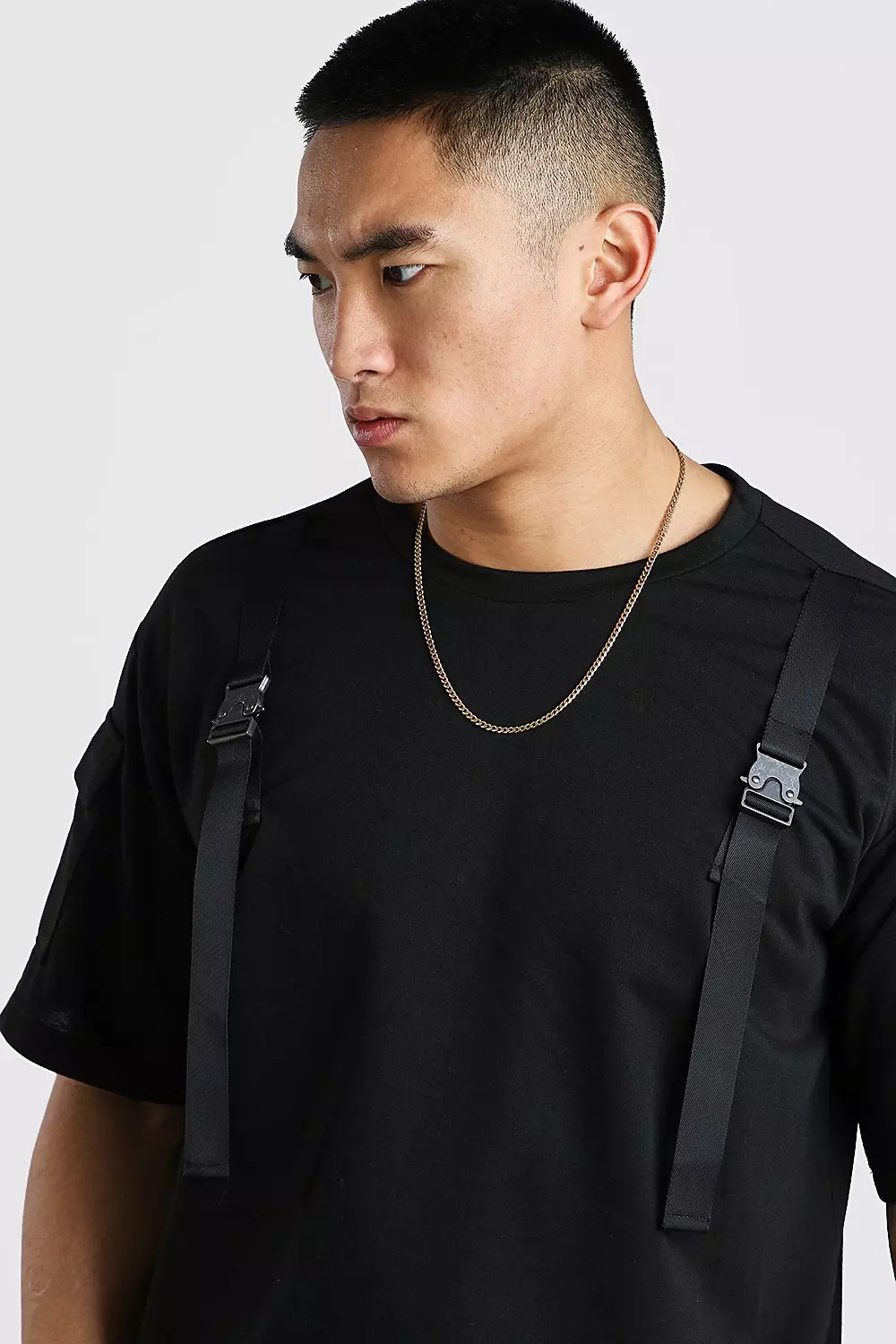 Loose Fit Utility T-Shirt With Buckle Detail alternative image