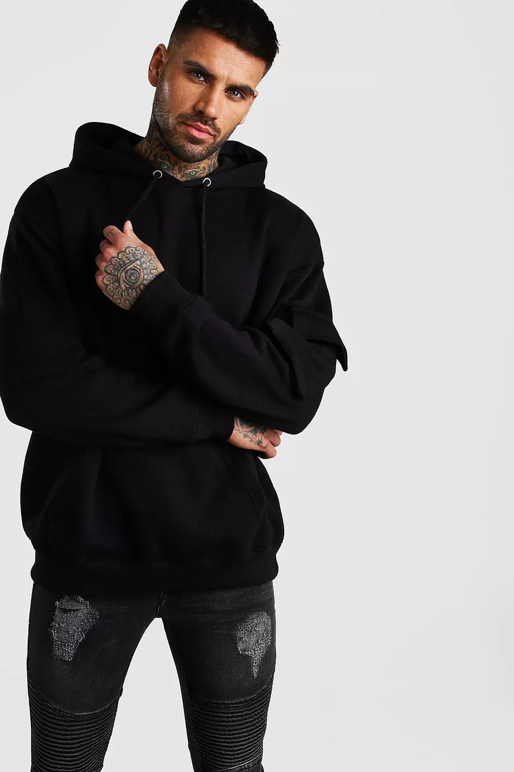 Oversized Utility Hoodie With Sleeve Pocket alternative image