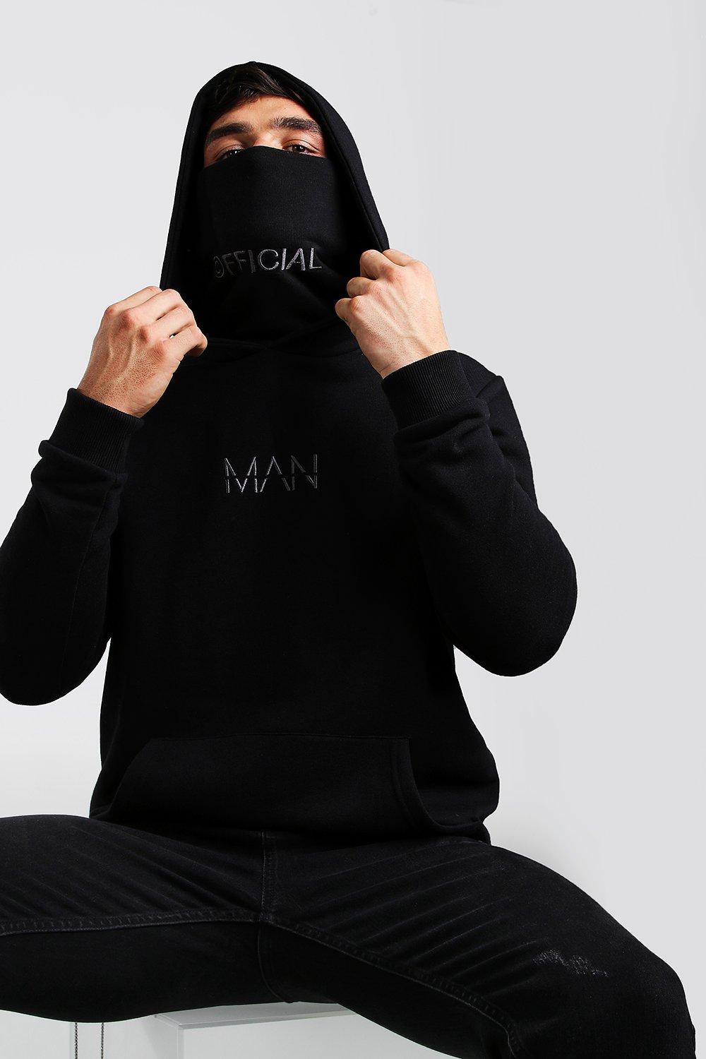 MAN Official Jersey Hoodie With Snood boohooMAN USA