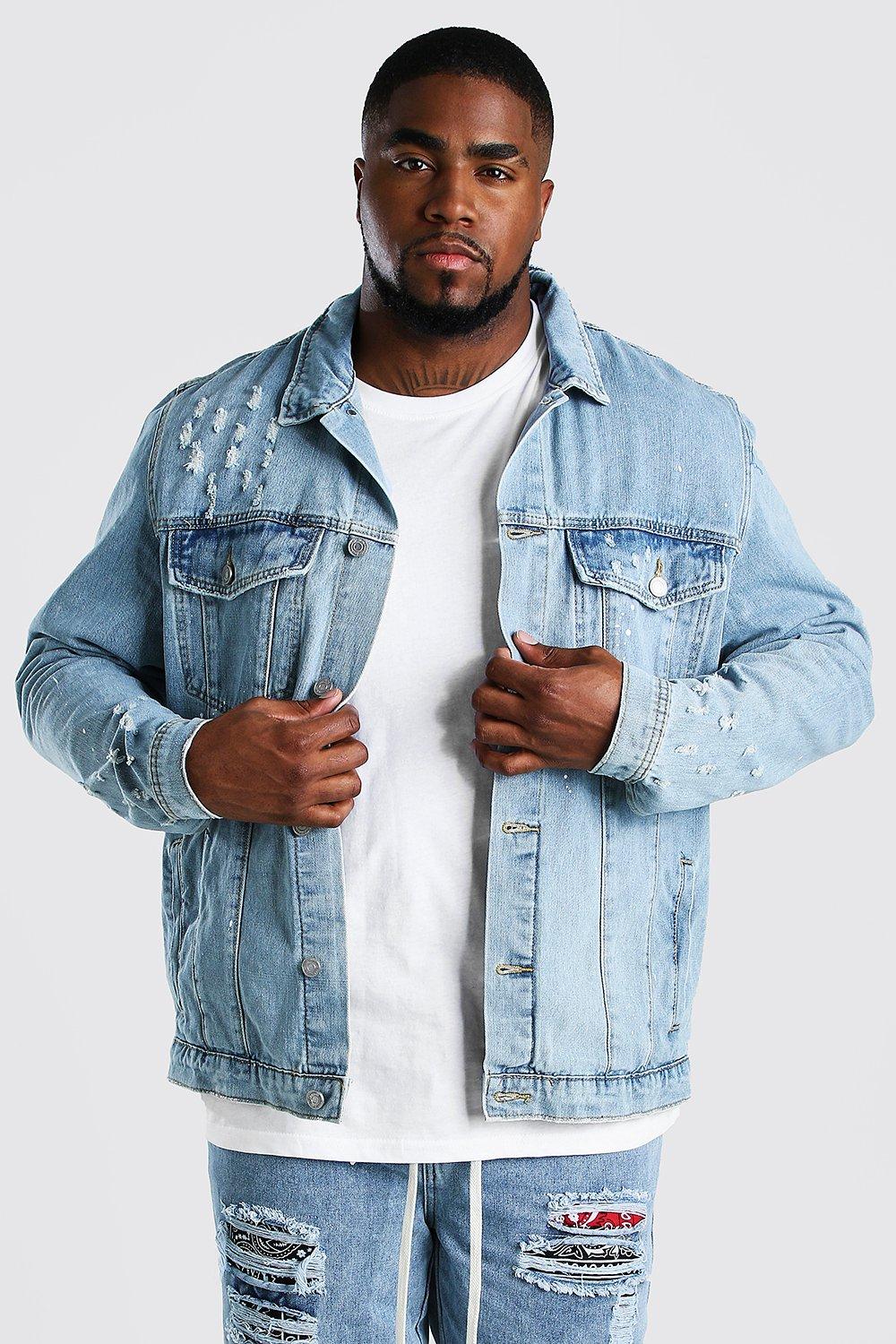 boohooman paint splatter jeans