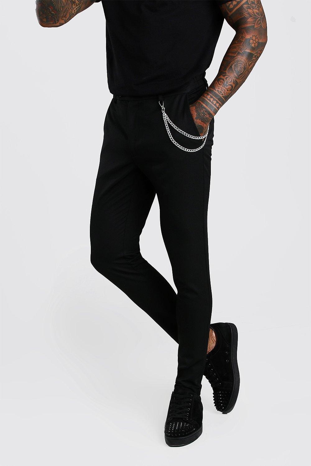 black tailored skinny trousers