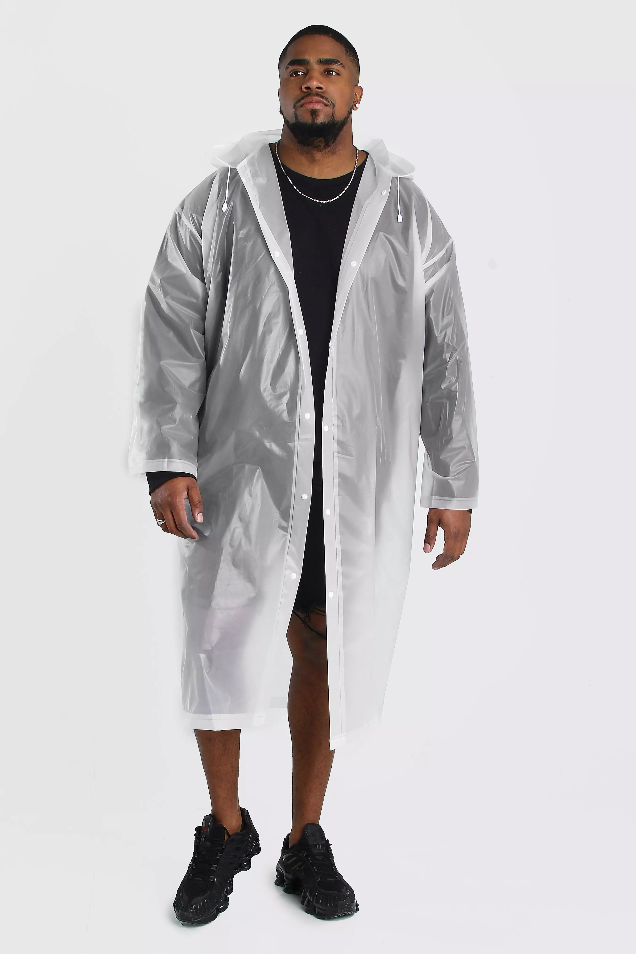 Plus Size Foldaway Vinyl Festival Mac boohooMAN UK