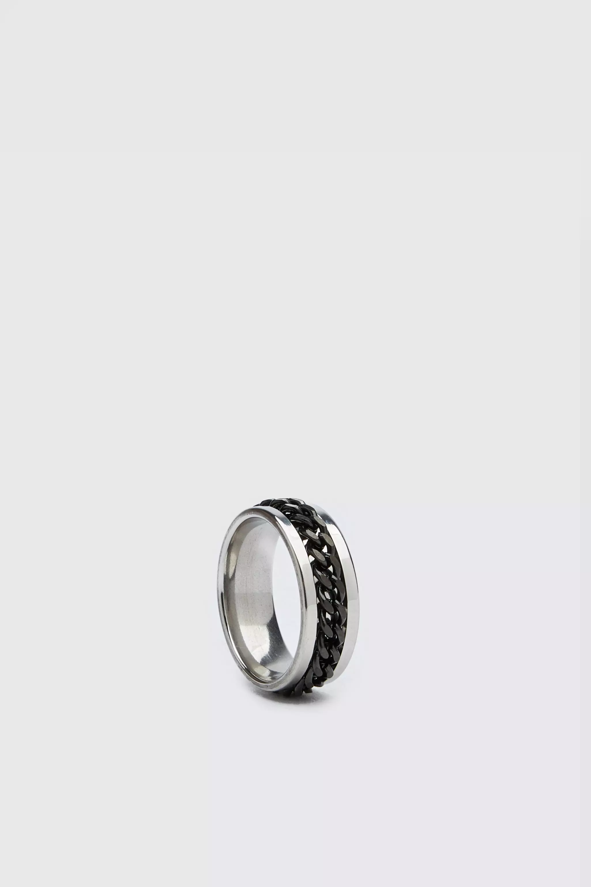 Chain Detail Ring Black