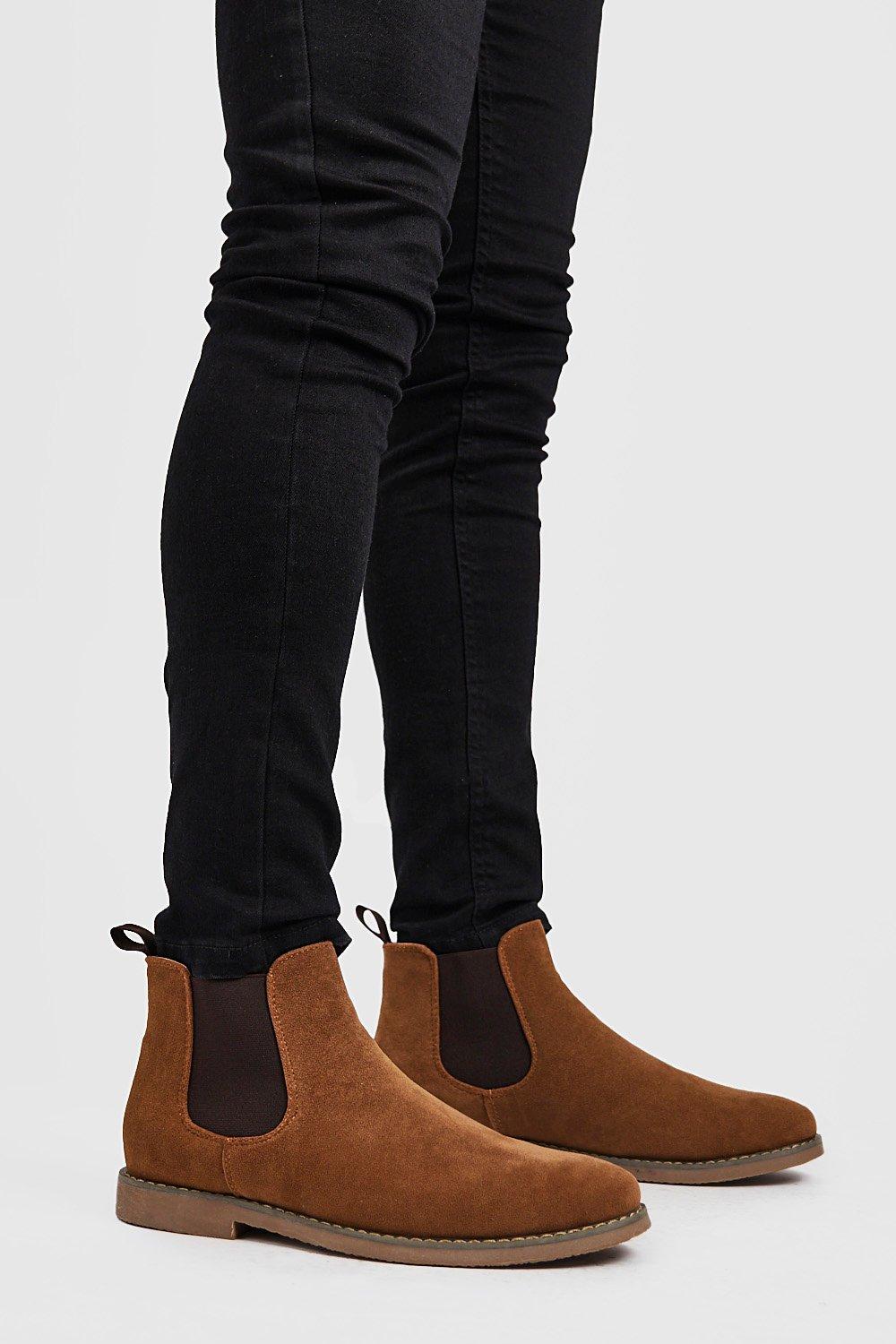 faux suede chelsea boots mens