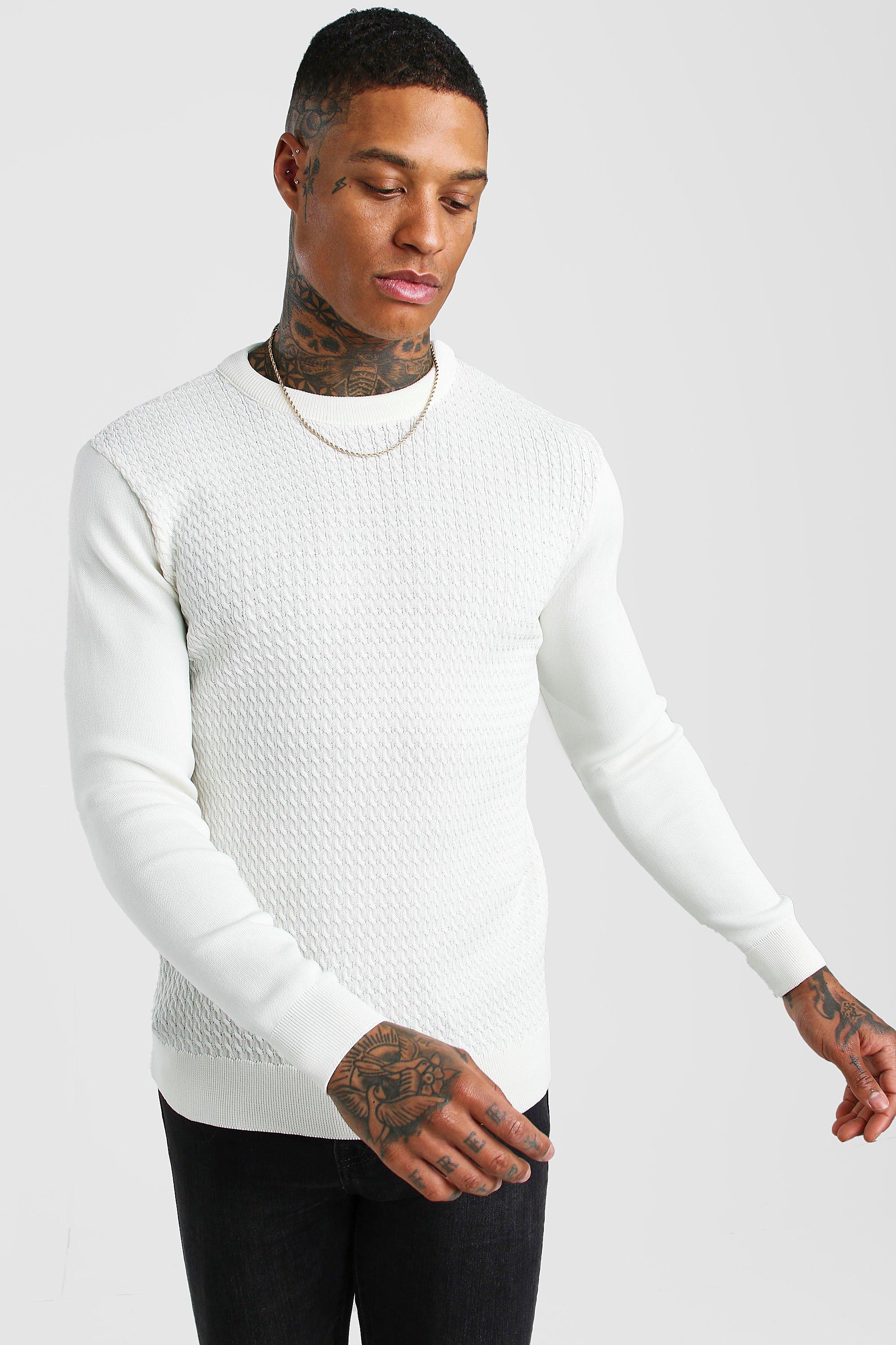 Boohooman 2025 white jumper