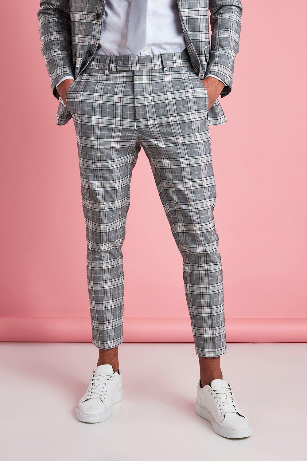boohooman tartan trousers