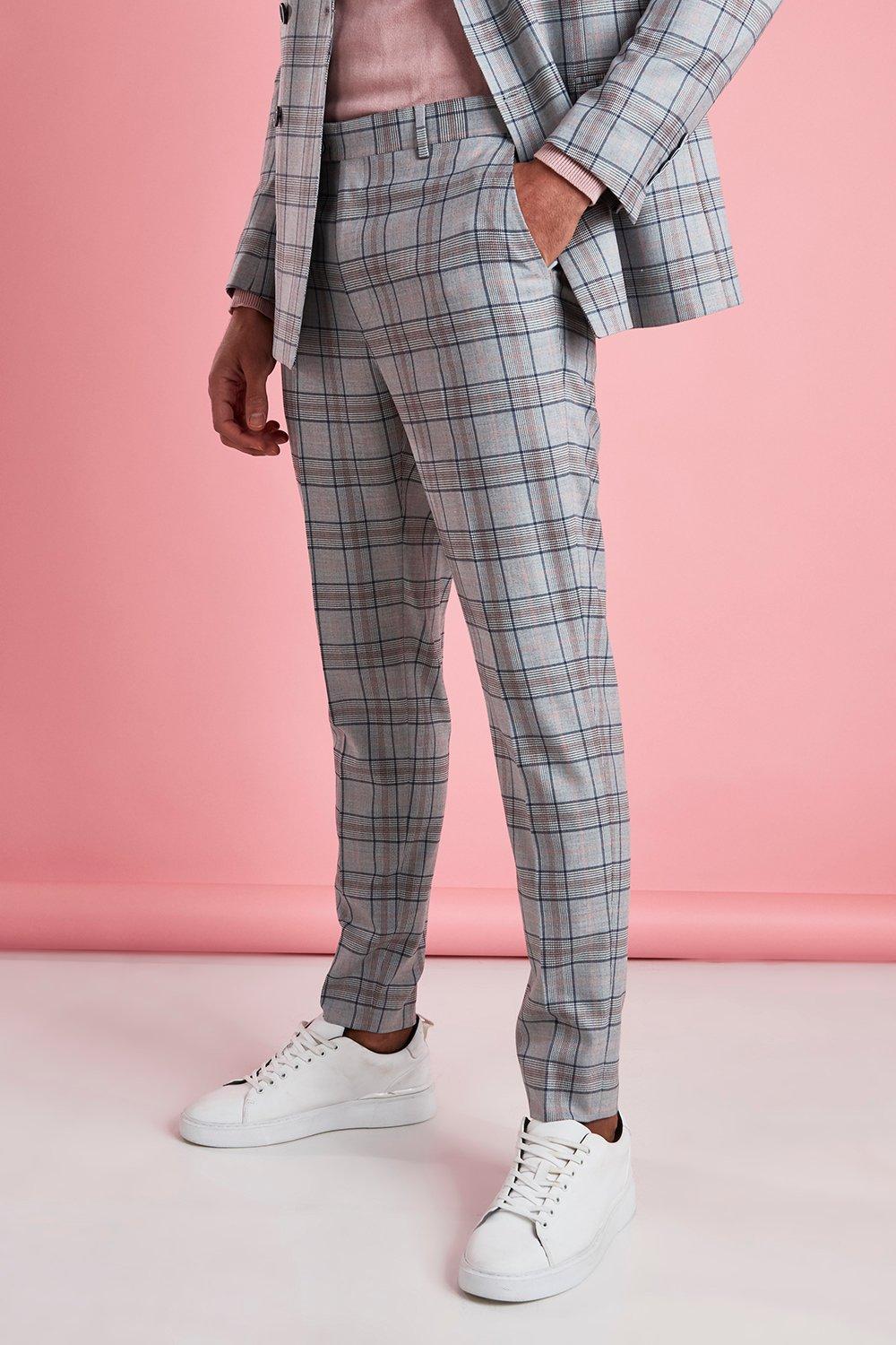 boohooman tartan trousers